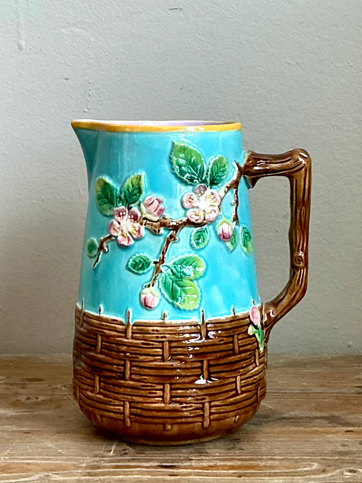 George Jones Majolica Blossom Pitcher — additional photo 6