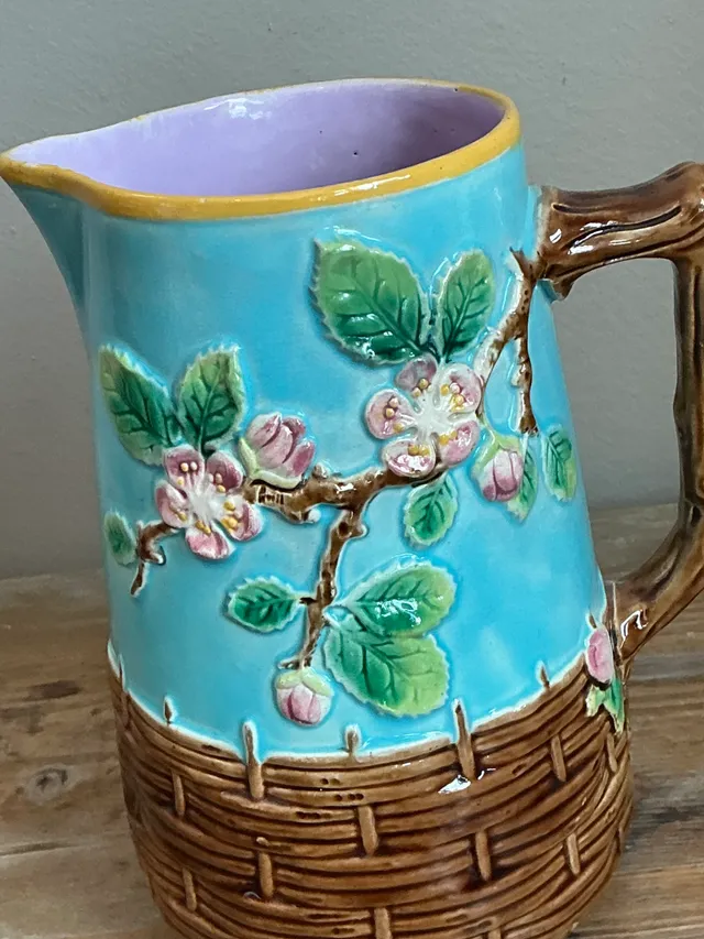 George Jones Majolica Blossom Pitcher — additional photo 3