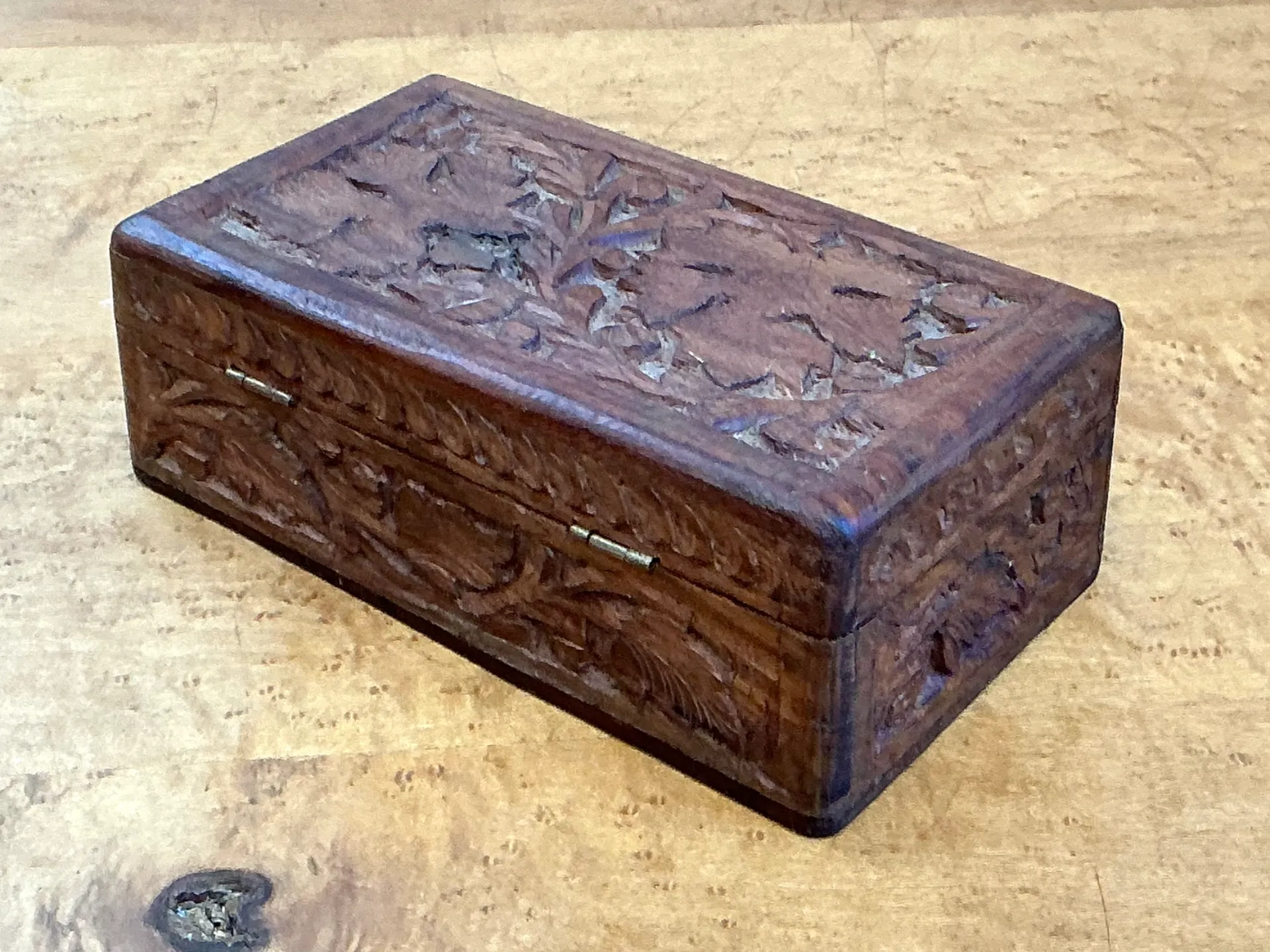 Vintage Carved Wood Trinket Box — additional photo 2
