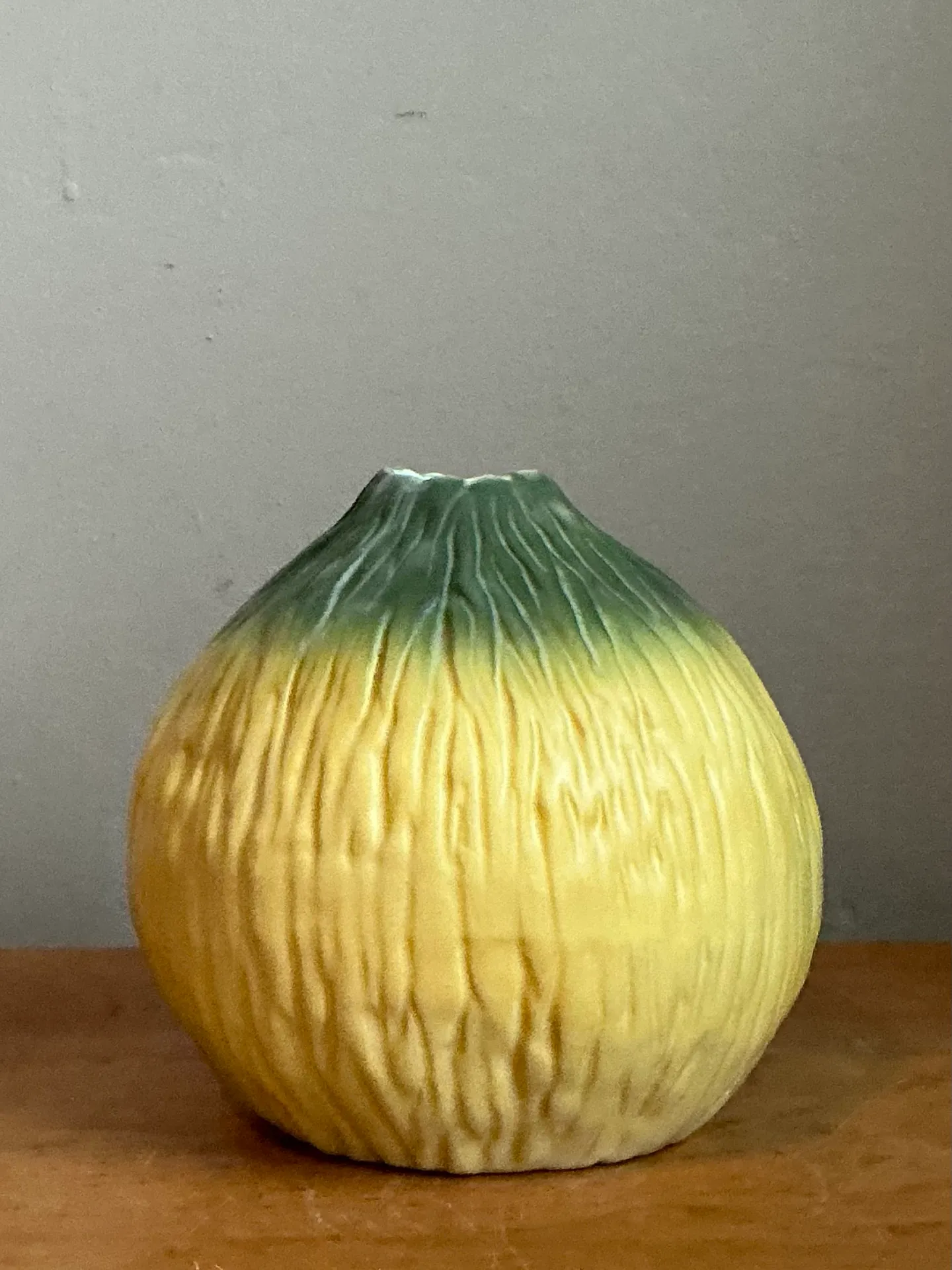 Vintage Green Ombre Ceramic Vase — additional photo 5