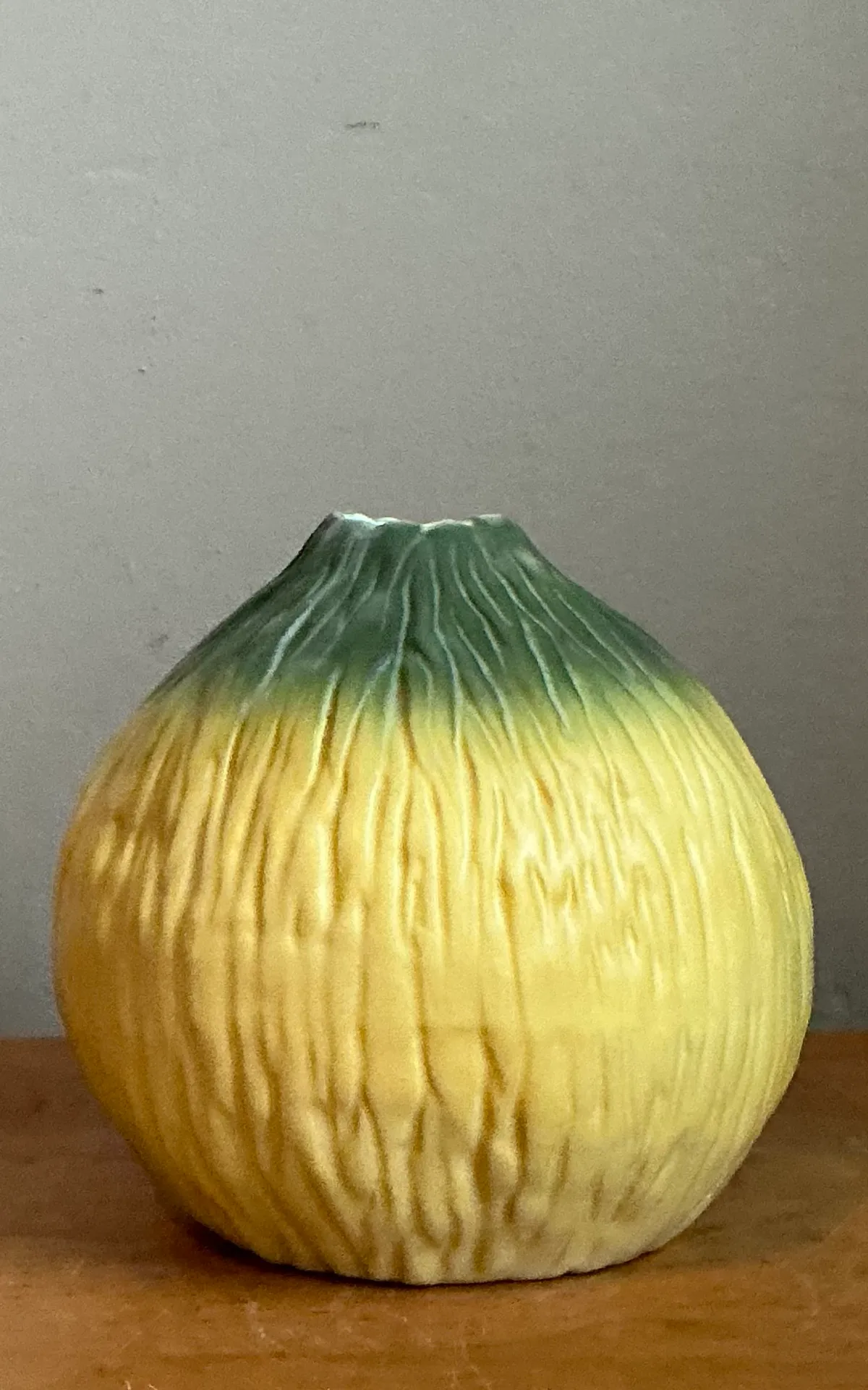 Vintage Green Ombre Ceramic Vase — additional photo 5