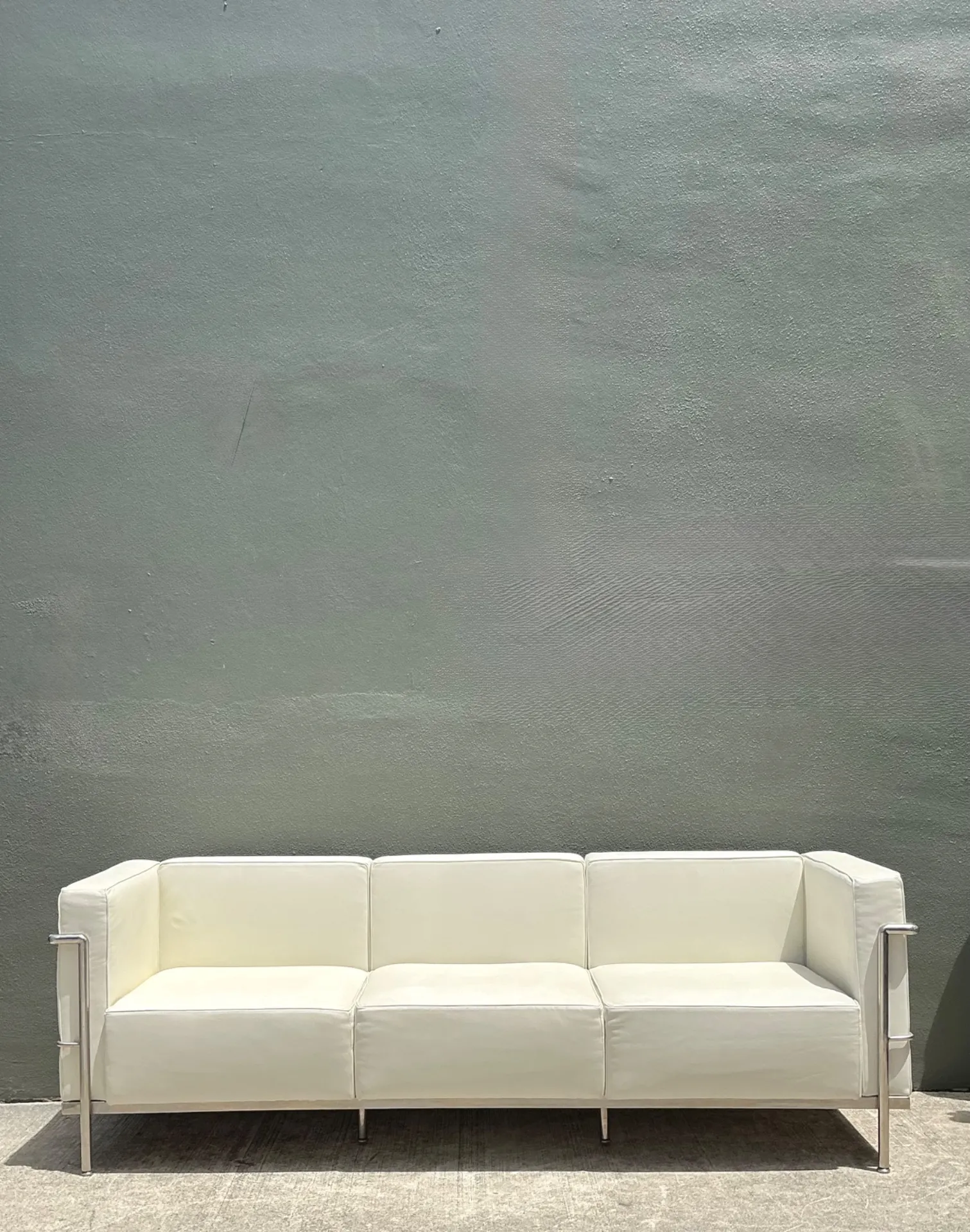 Vintage Chrome Frame Sofa After Le Corbusier — additional photo 8