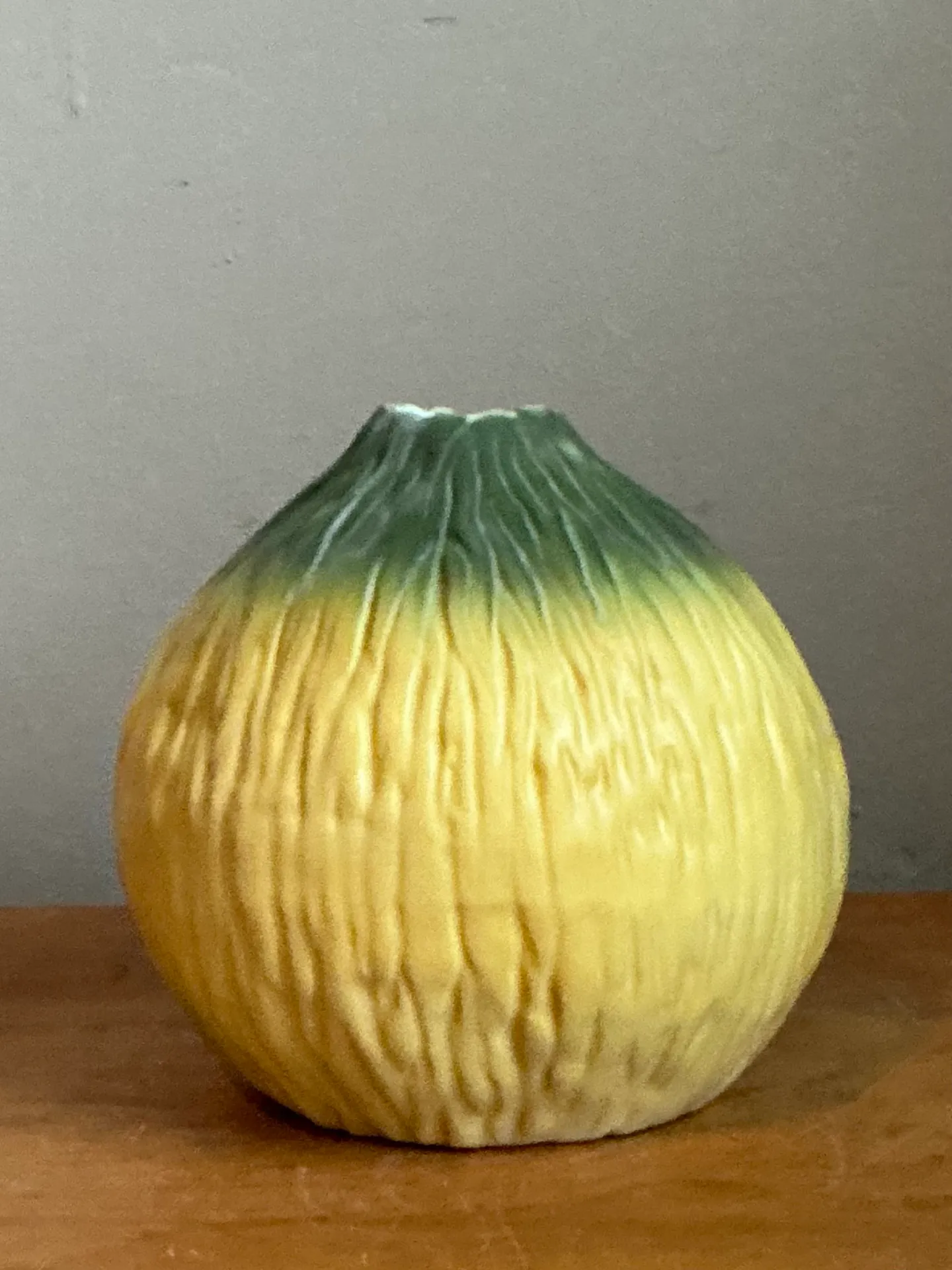 Vintage Green Ombre Ceramic Vase — additional photo 2