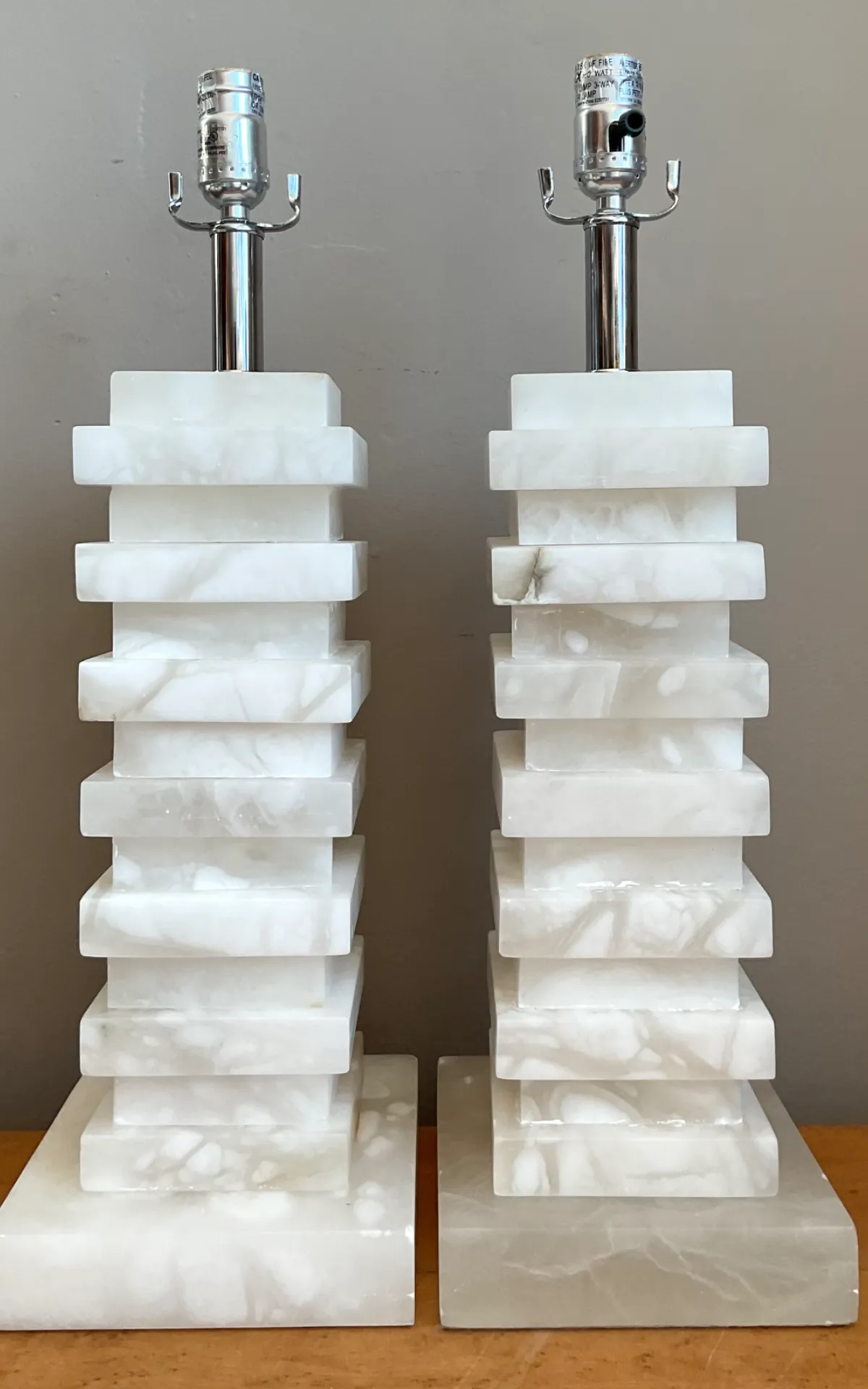 Vintage Stacked Stone Table Lamps - Pair — additional photo 5