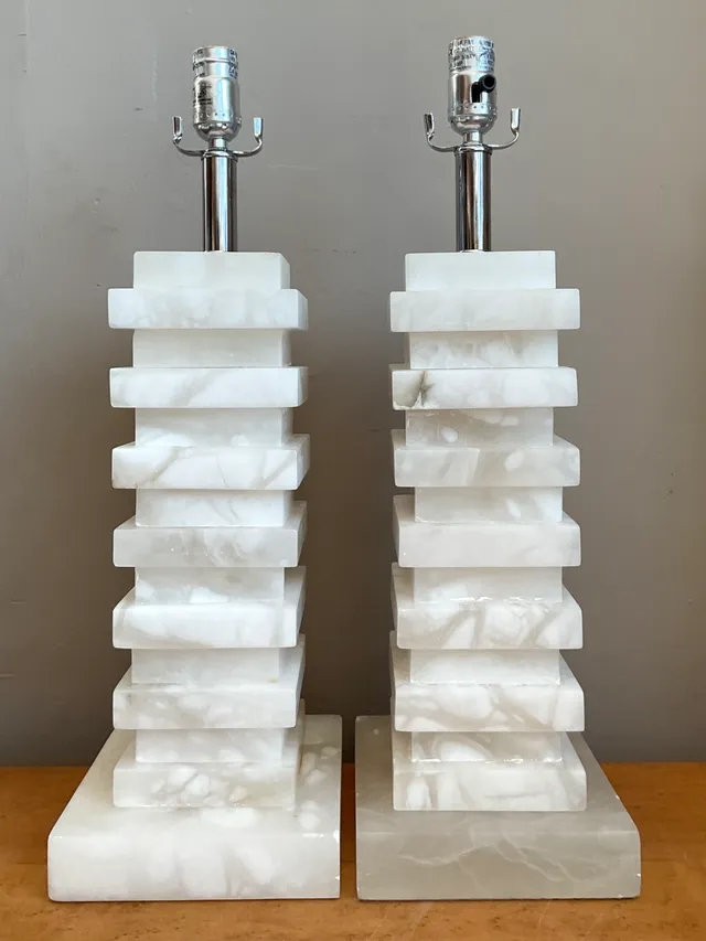 Vintage Stacked Stone Table Lamps - Pair — additional photo 5