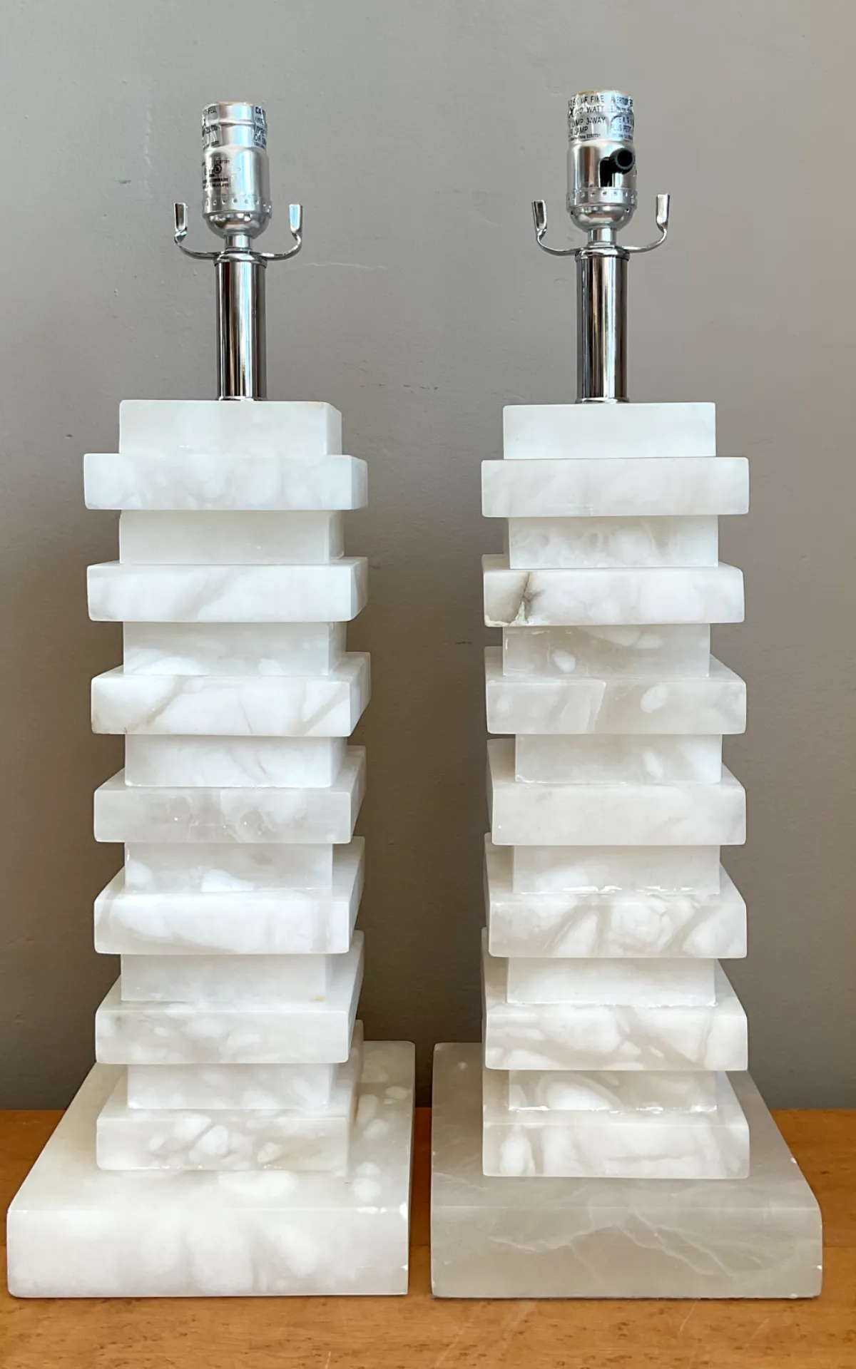 Vintage Stacked Stone Table Lamps - Pair — additional photo 2