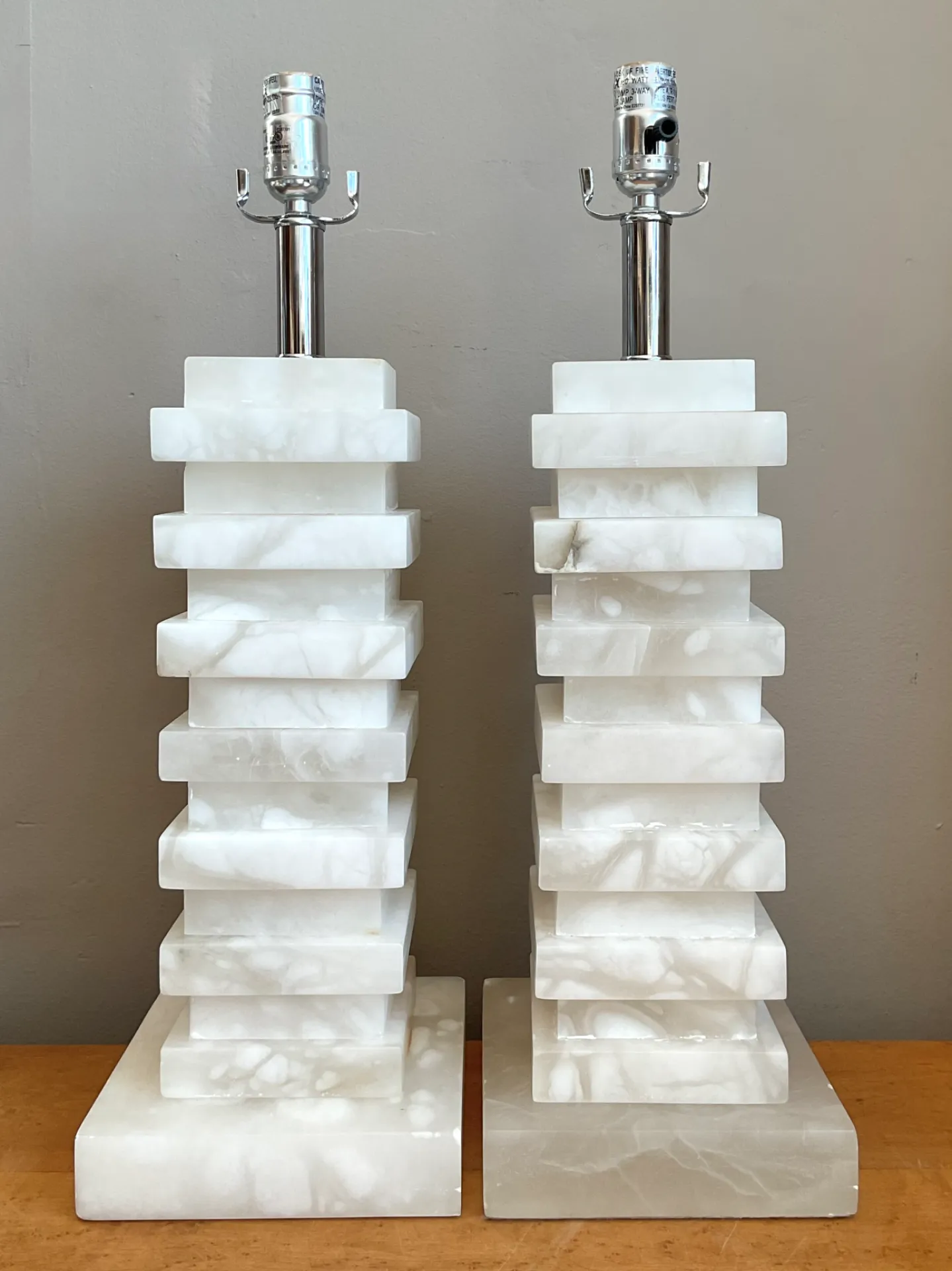 Vintage Stacked Stone Table Lamps - Pair — additional photo 8