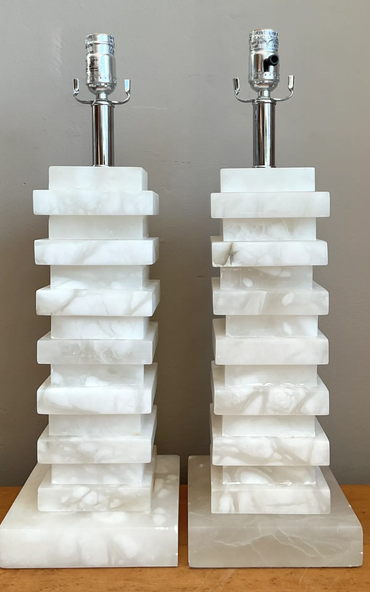Vintage Stacked Stone Table Lamps - Pair — additional photo 8