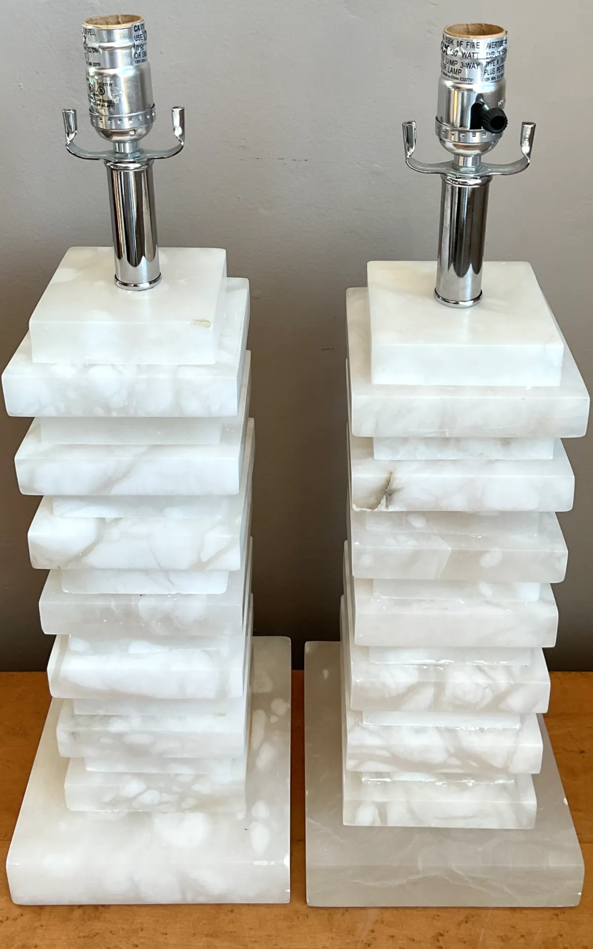 Vintage Stacked Stone Table Lamps - Pair — additional photo 7