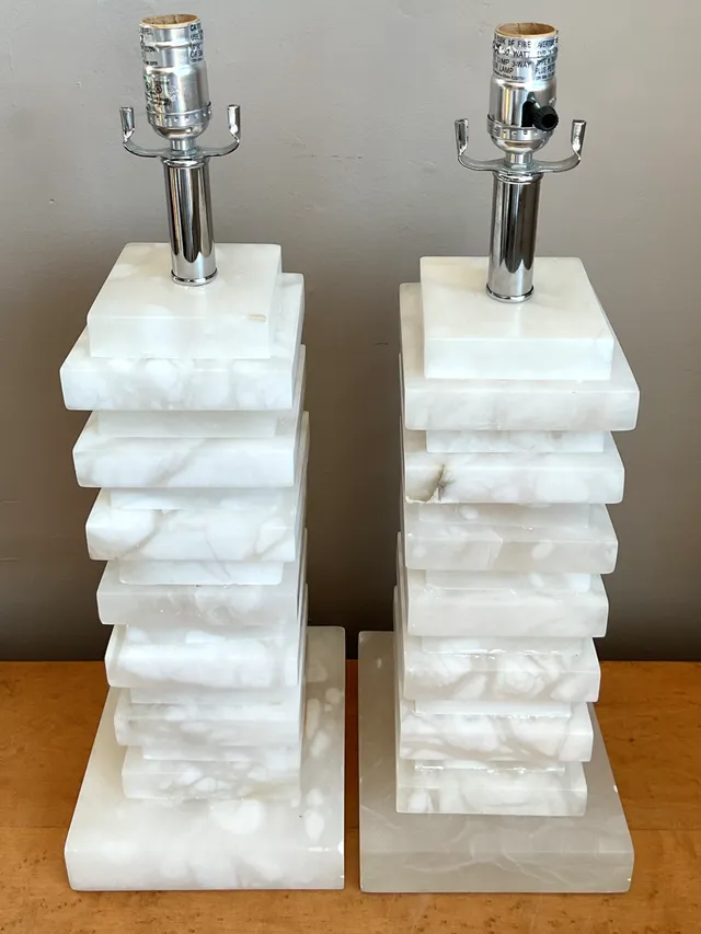 Vintage Stacked Stone Table Lamps - Pair — additional photo 7