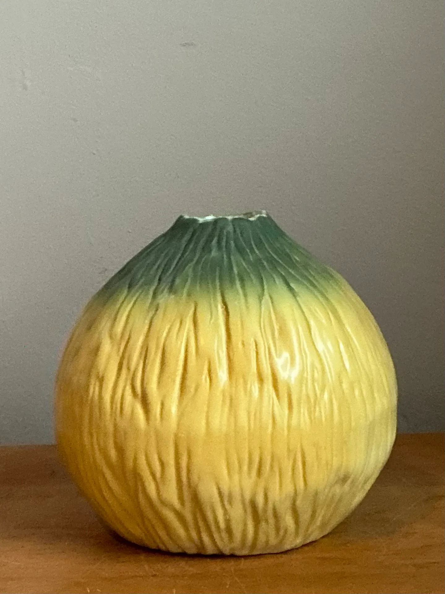 Vintage Green Ombre Ceramic Vase — additional photo 6