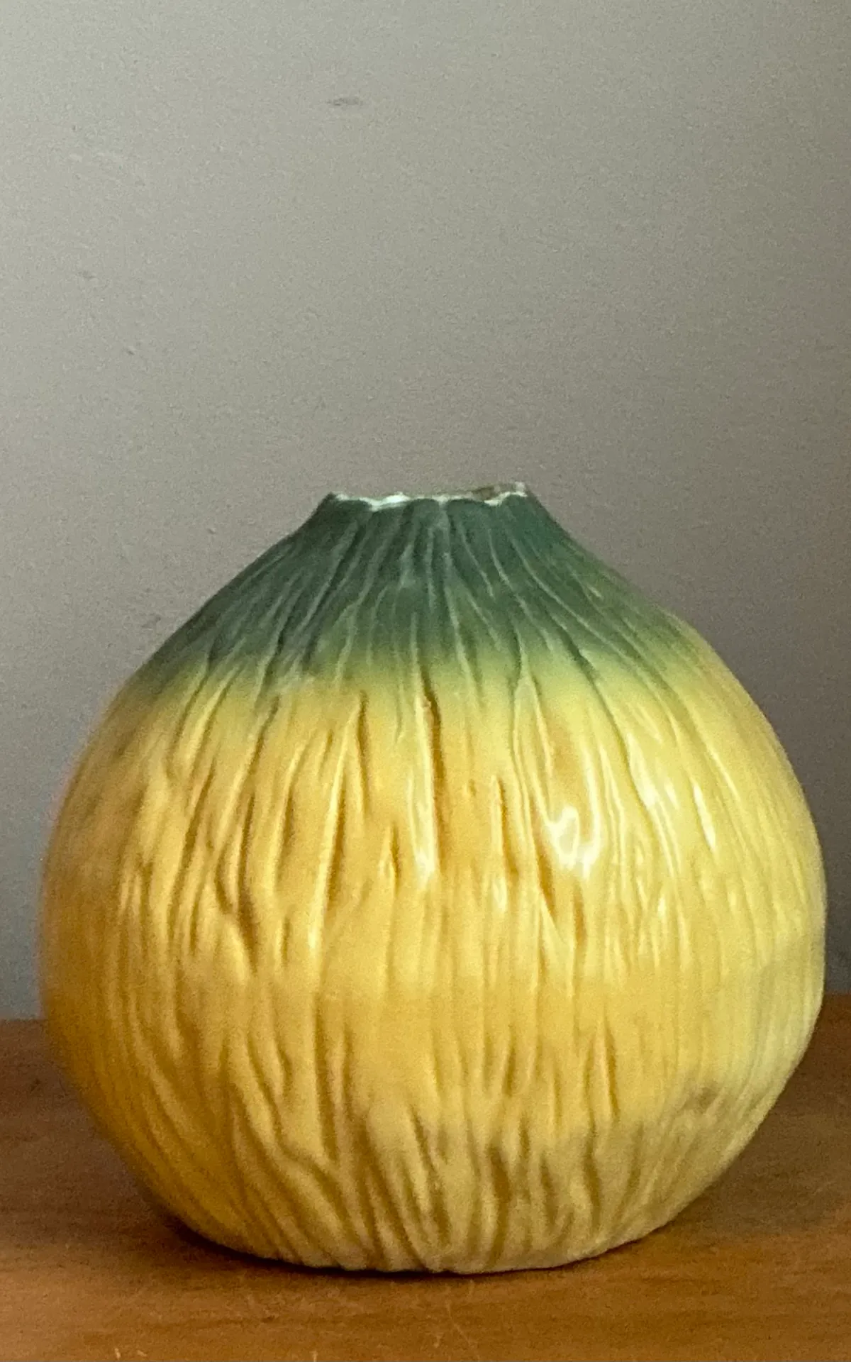 Vintage Green Ombre Ceramic Vase — additional photo 6