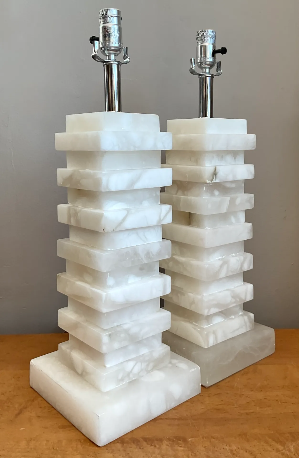 Vintage Stacked Stone Table Lamps - Pair — additional photo 4