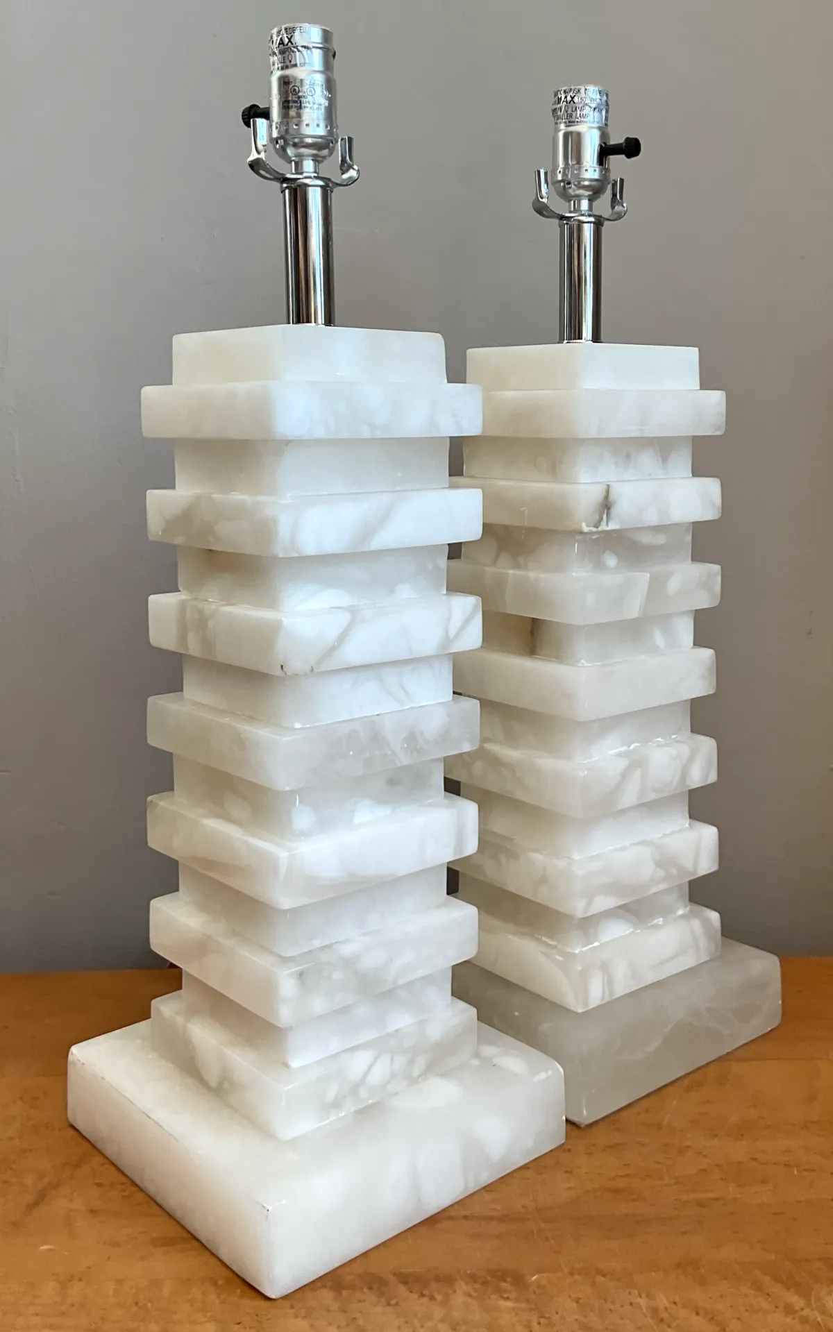 Vintage Stacked Stone Table Lamps - Pair — additional photo 4