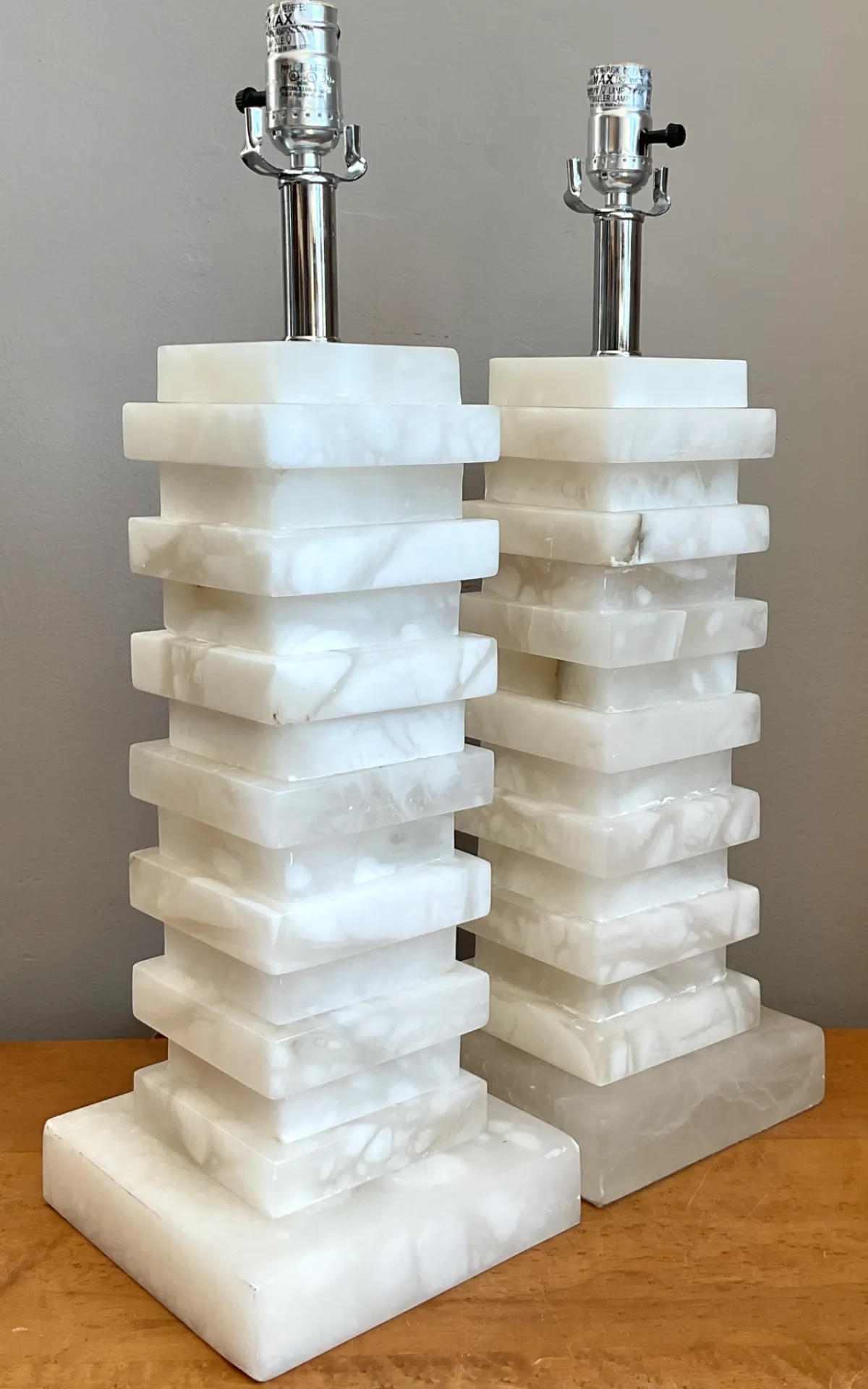 Vintage Stacked Stone Table Lamps - Pair — additional photo 6