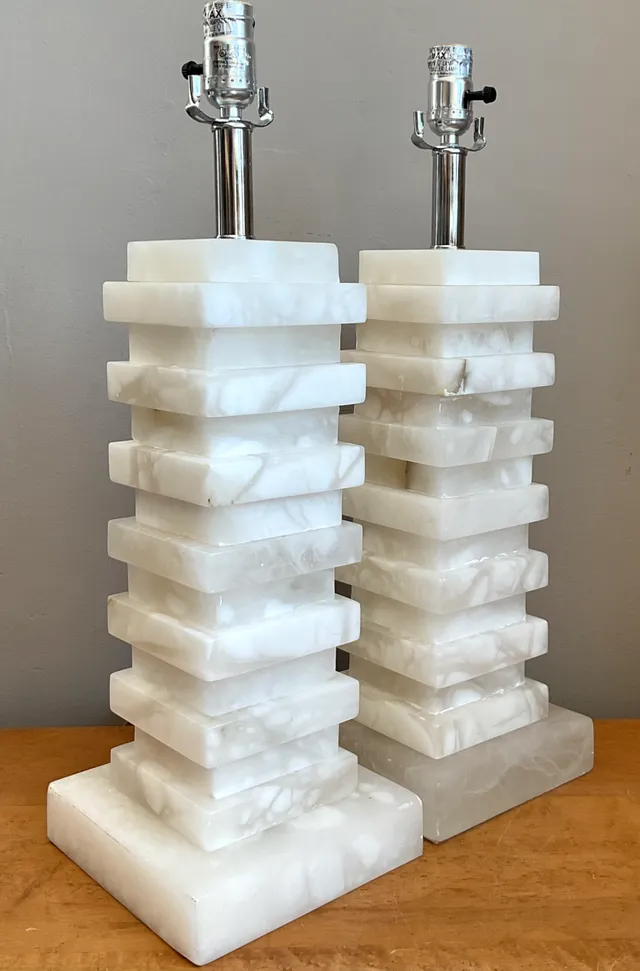 Vintage Stacked Stone Table Lamps - Pair — additional photo 6