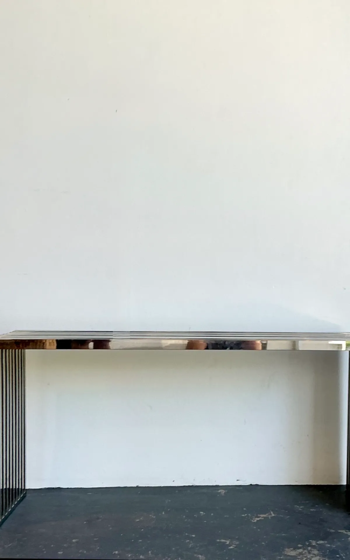 Vintage Chrome Slat Console Table After Ralph Lauren — additional photo 1