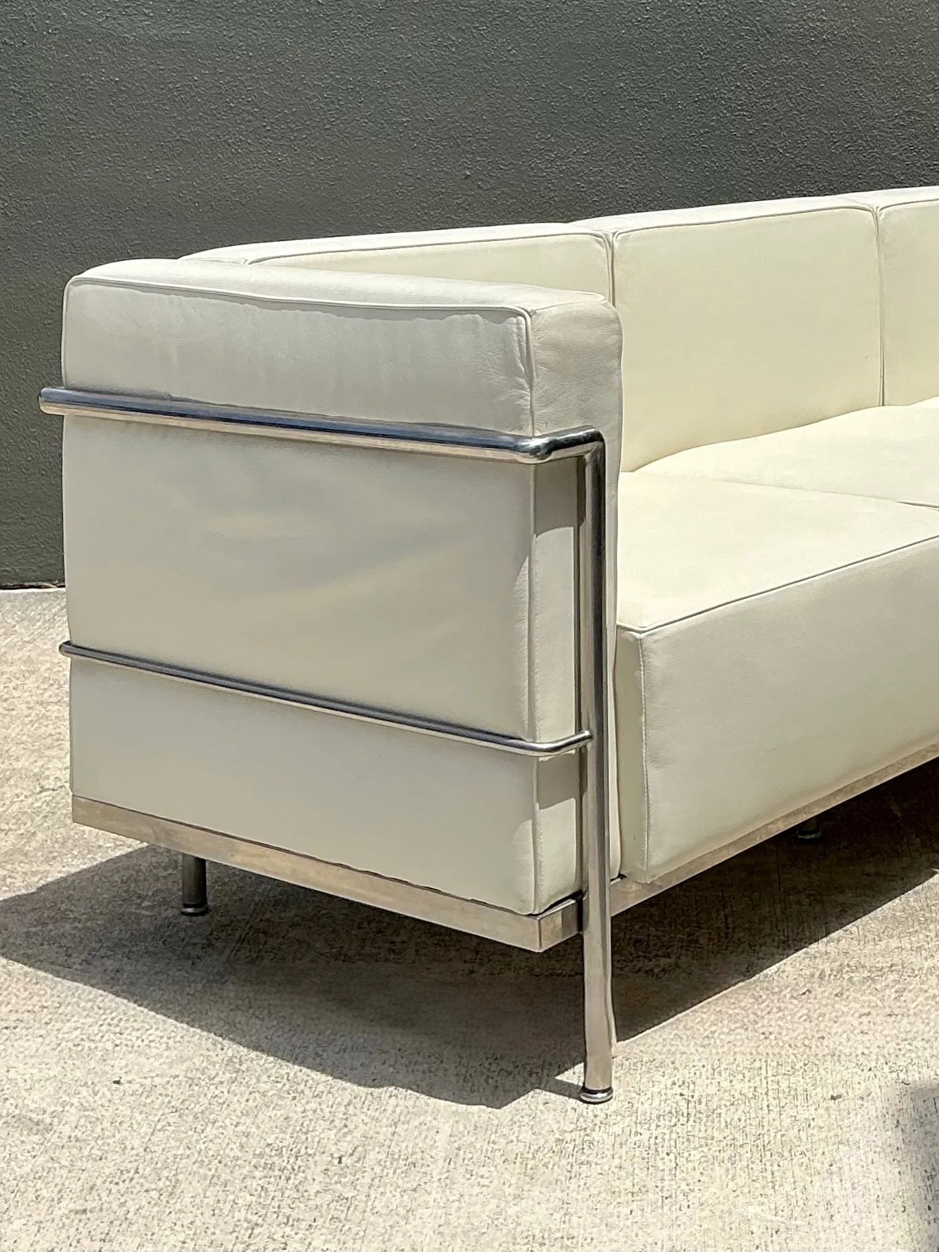 Vintage Chrome Frame Sofa After Le Corbusier — additional photo 4