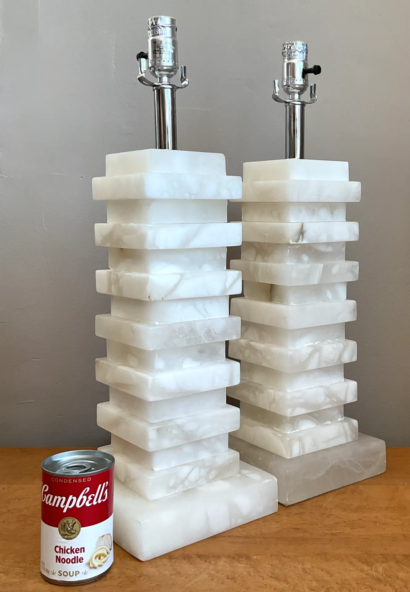 Vintage Stacked Stone Table Lamps - Pair — additional photo 1