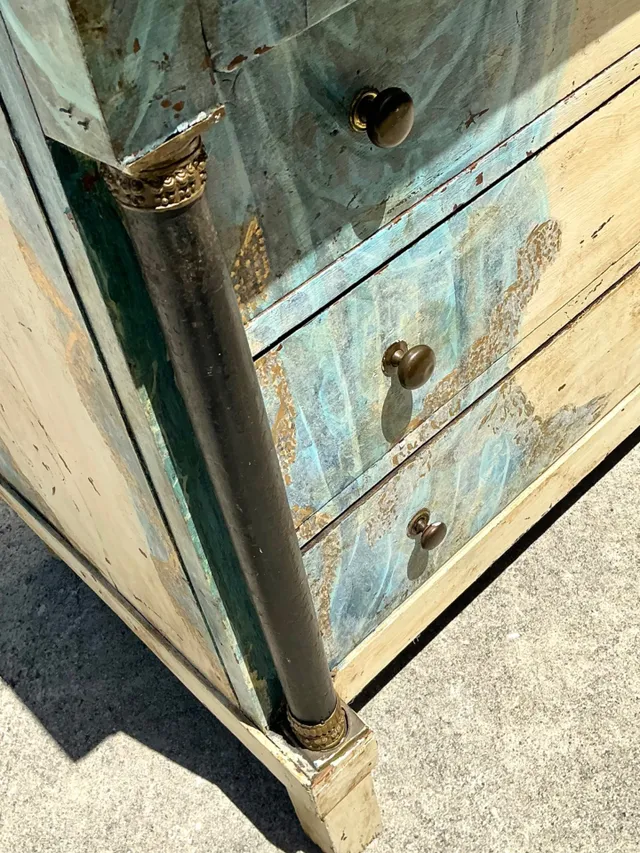 Vintage Hand-Painted Drapery Swag Motif Dresser — additional photo 5