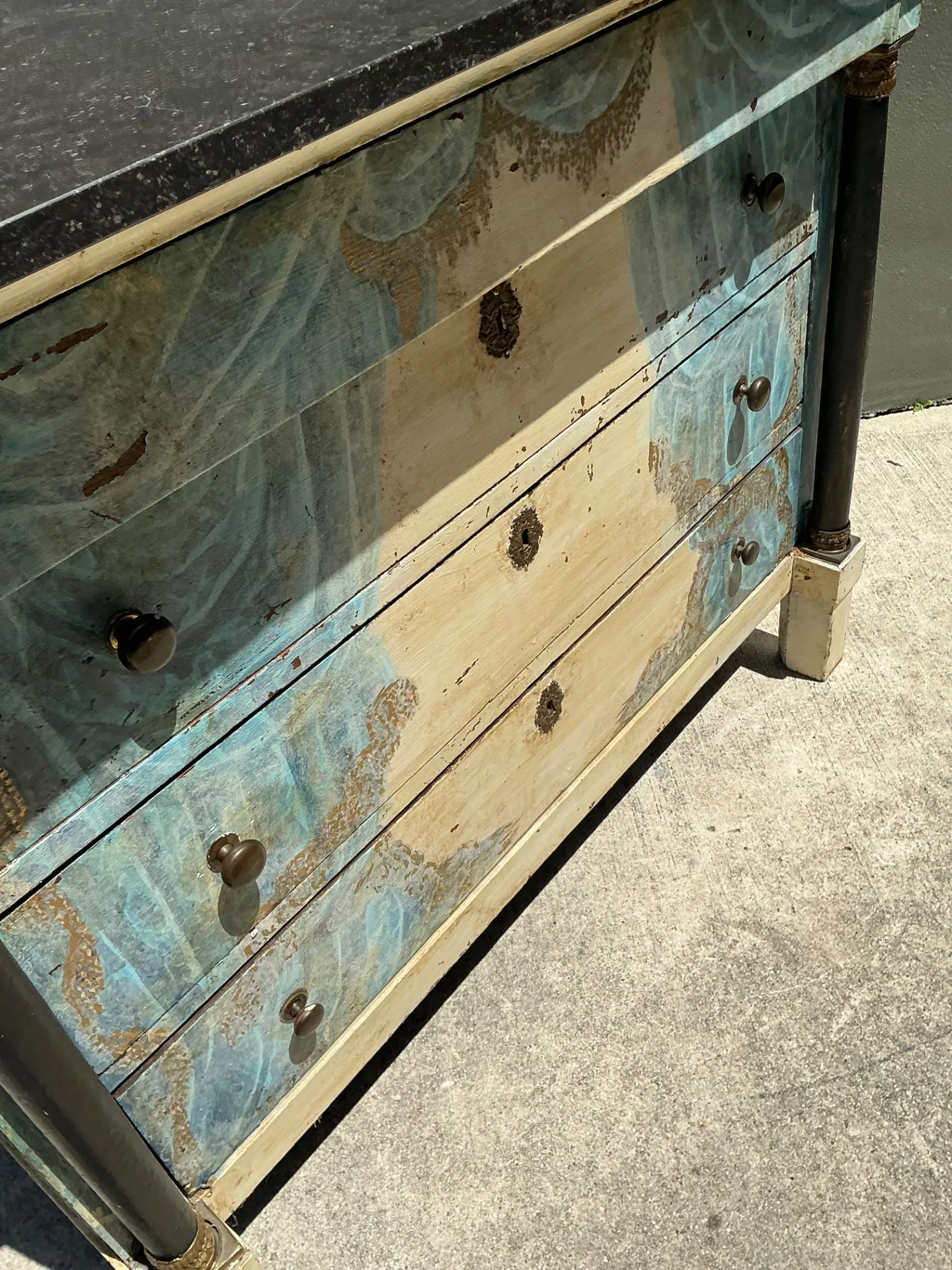 Vintage Hand-Painted Drapery Swag Motif Dresser — additional photo 4