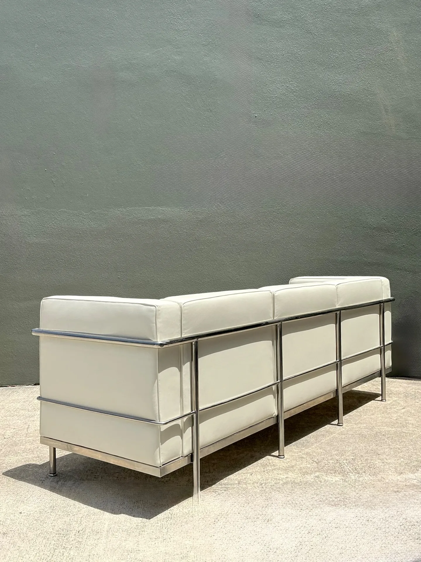 Vintage Chrome Frame Sofa After Le Corbusier — additional photo 7