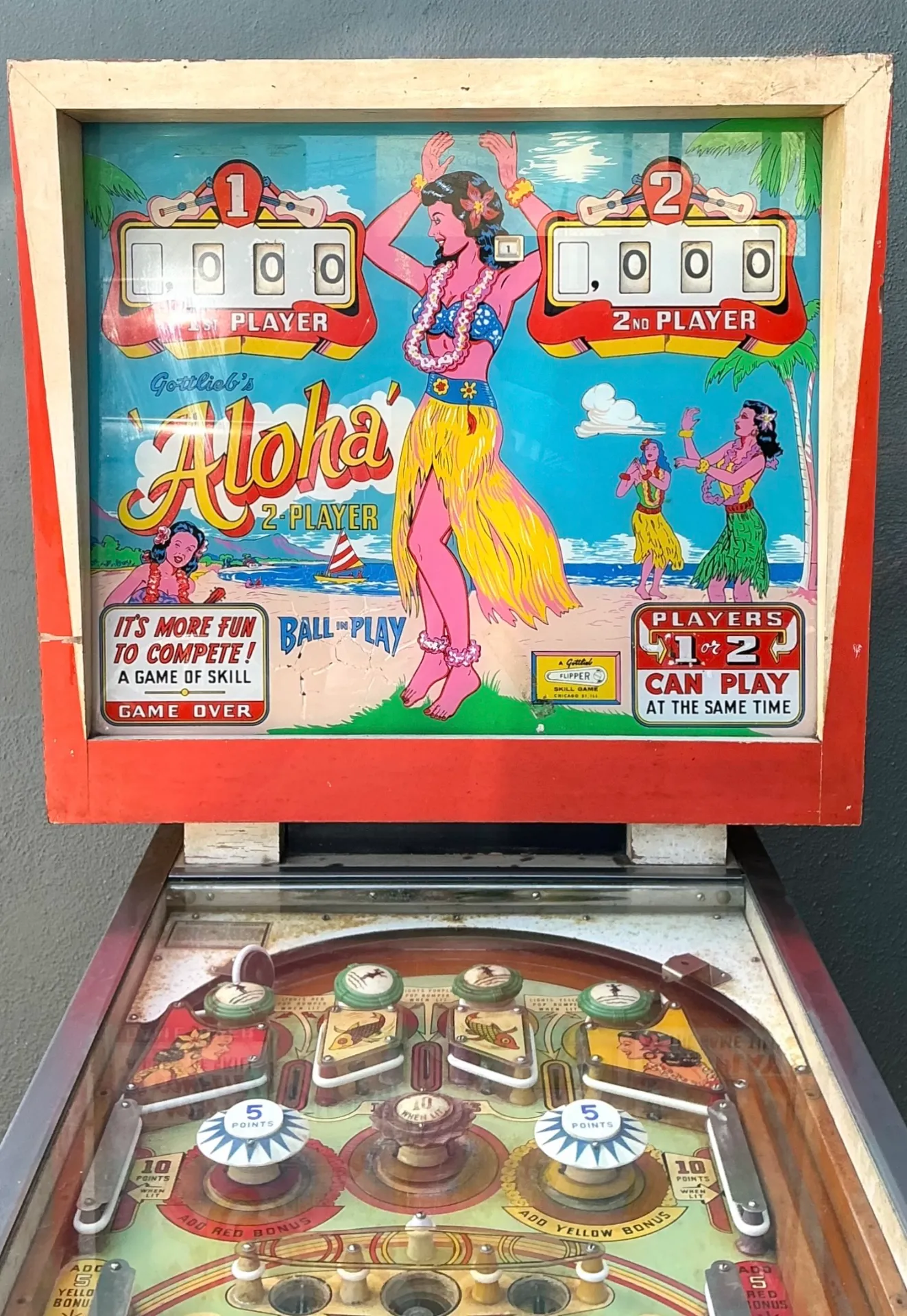 Vintage Gottlieb Aloha Pinball Machine — additional photo 1