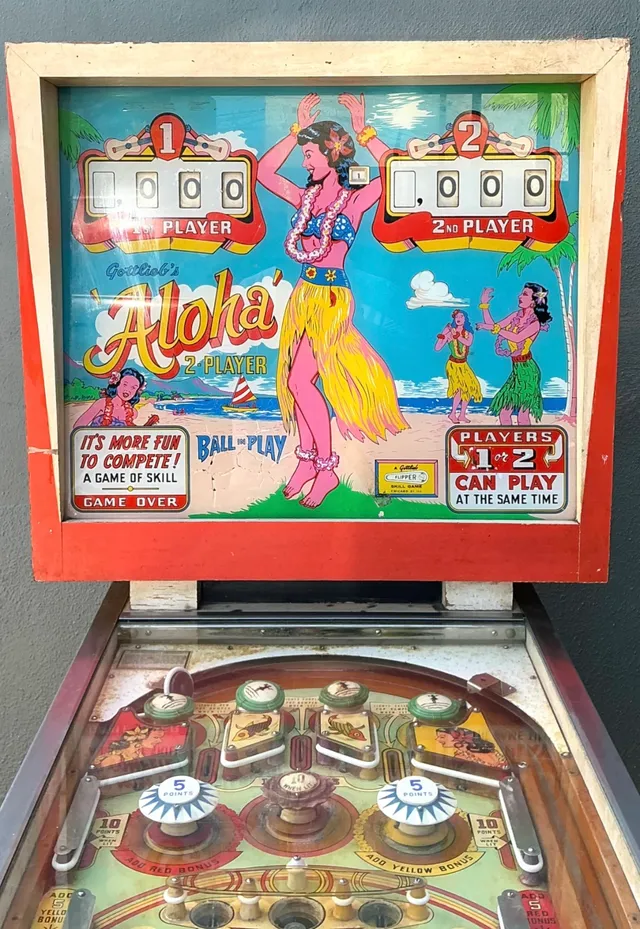 Vintage Gottlieb Aloha Pinball Machine — additional photo 1