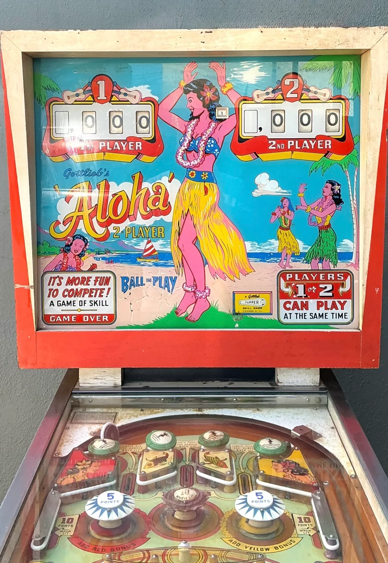 Vintage Gottlieb Aloha Pinball Machine — additional photo 5