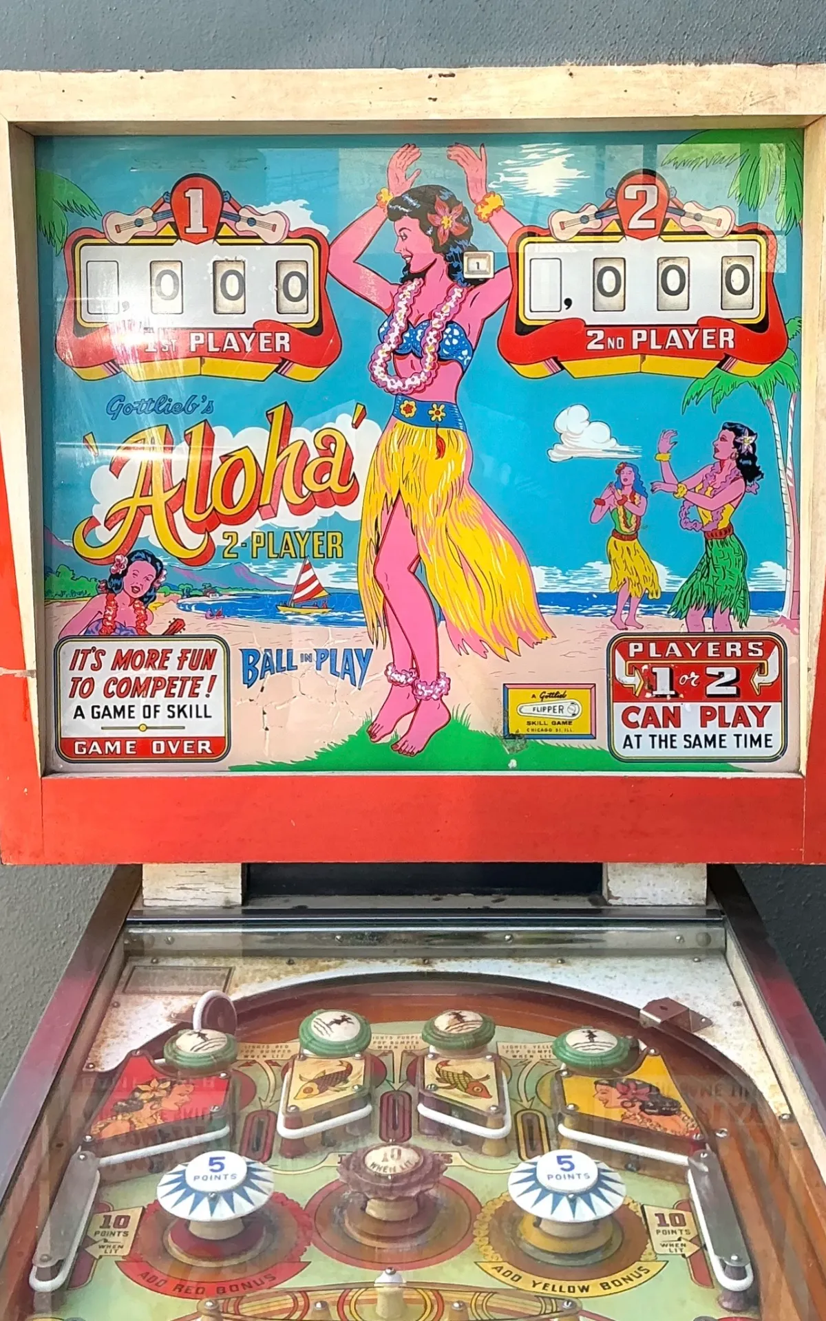 Vintage Gottlieb Aloha Pinball Machine — additional photo 5