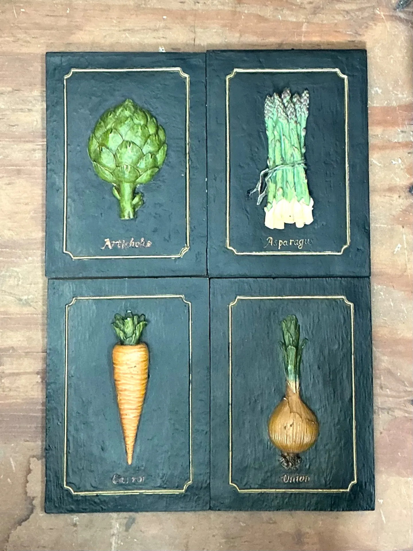 Vintage Vegetable Relief Wall Plaques - Set of 4 — additional photo 6