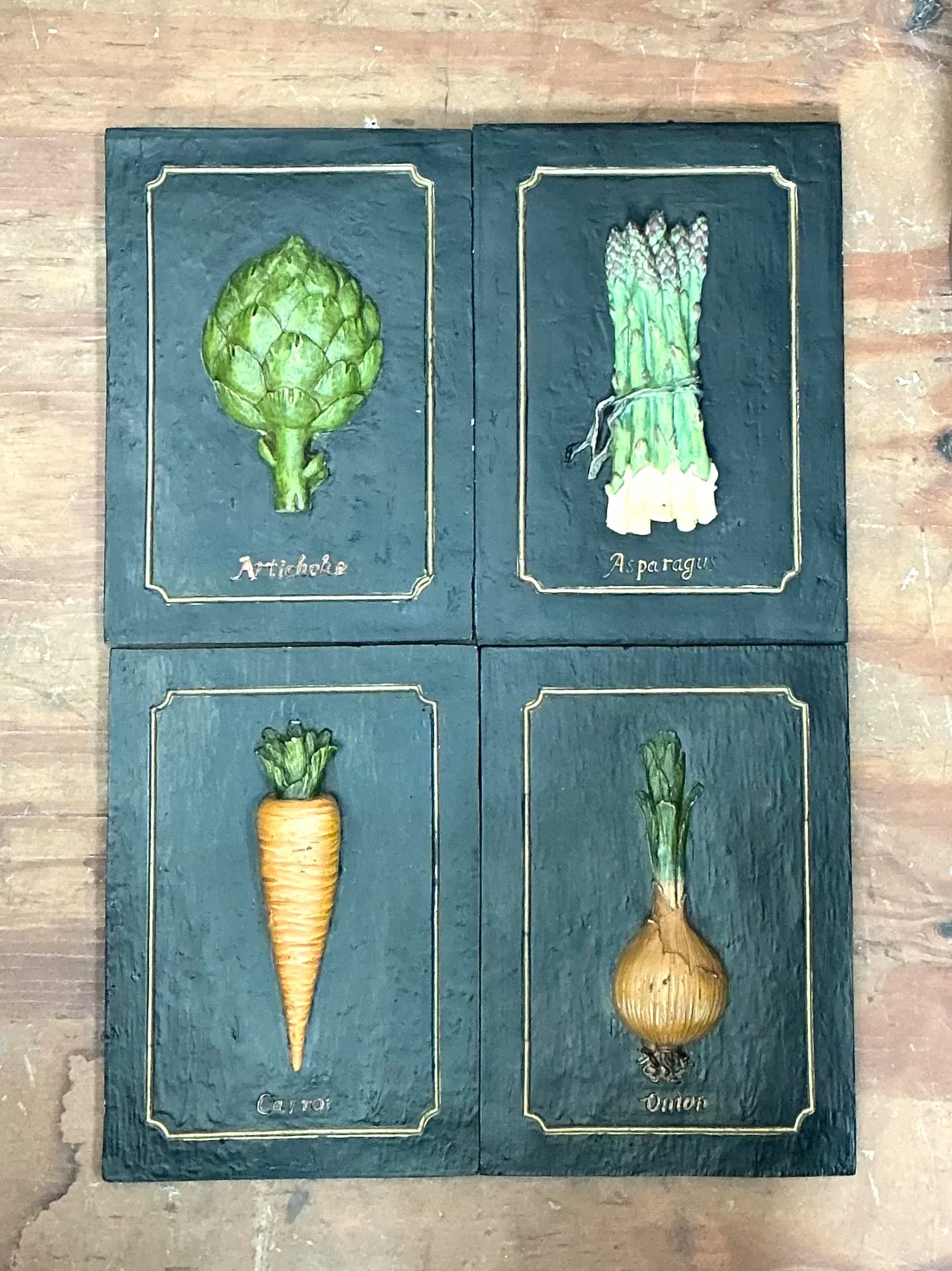 Vintage Vegetable Relief Wall Plaques - Set of 4 — additional photo 7