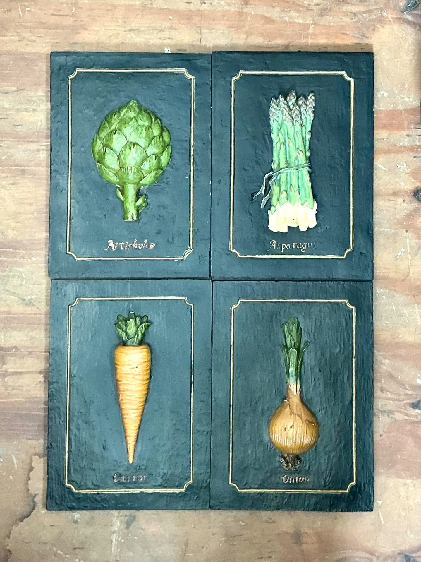 Vintage Vegetable Relief Wall Plaques - Set of 4 — additional photo 8