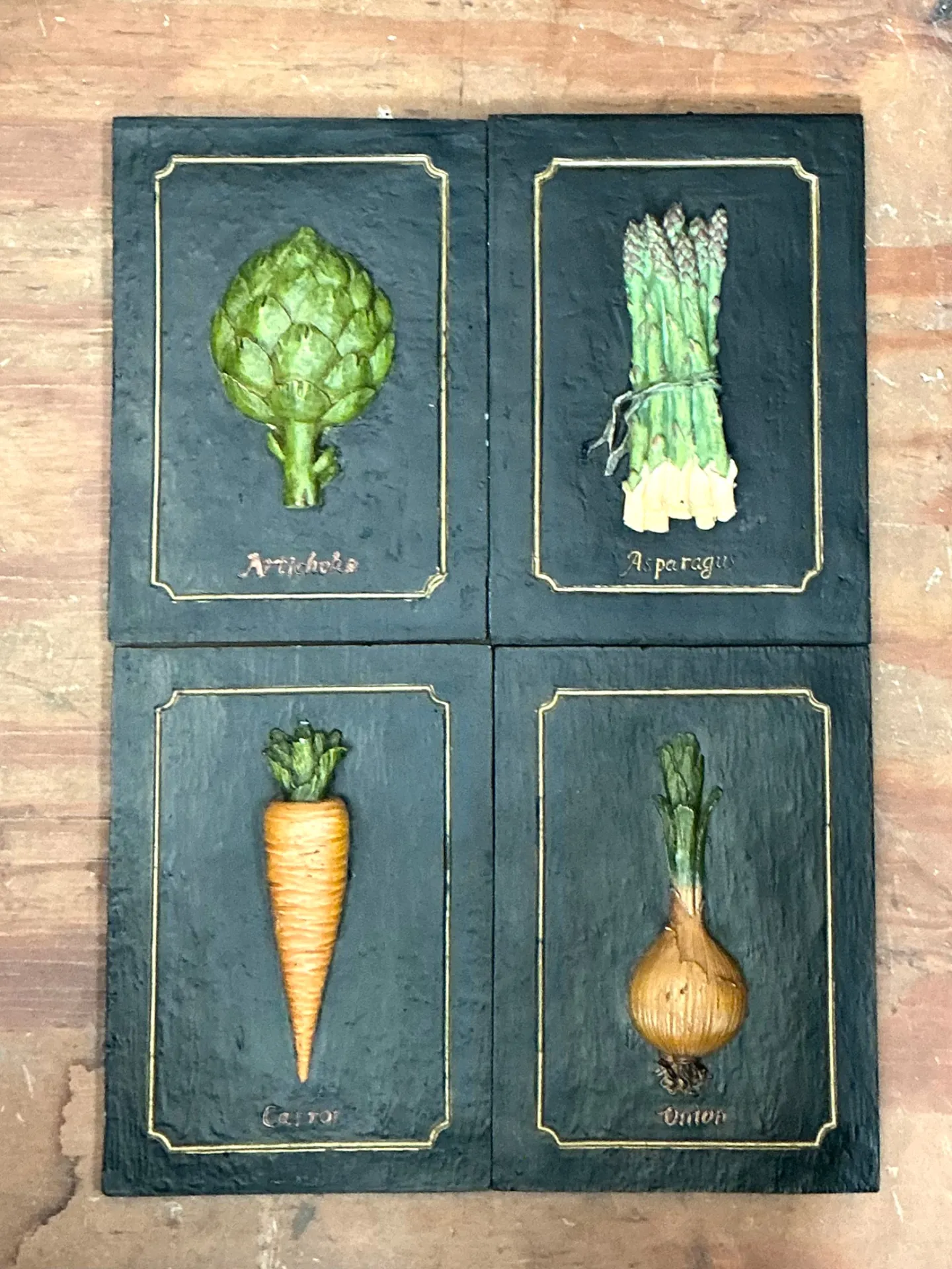 Vintage Vegetable Relief Wall Plaques - Set of 4 — additional photo 5