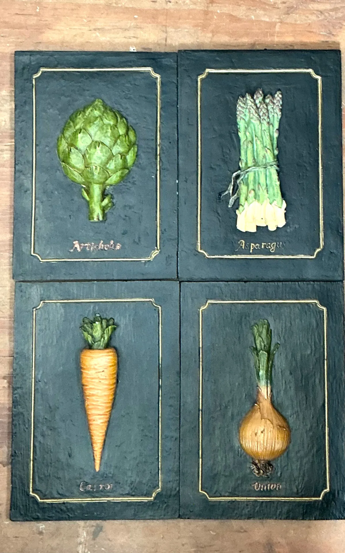 Vintage Vegetable Relief Wall Plaques - Set of 4 — additional photo 5