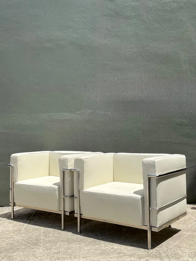 Vintage Chrome Frame Lounge Chairs After Corbusier - A Pair — additional photo 6