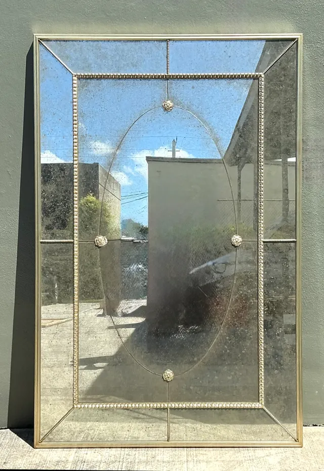 Vintage Monumental Antiqued Floor Mirror — additional photo 3