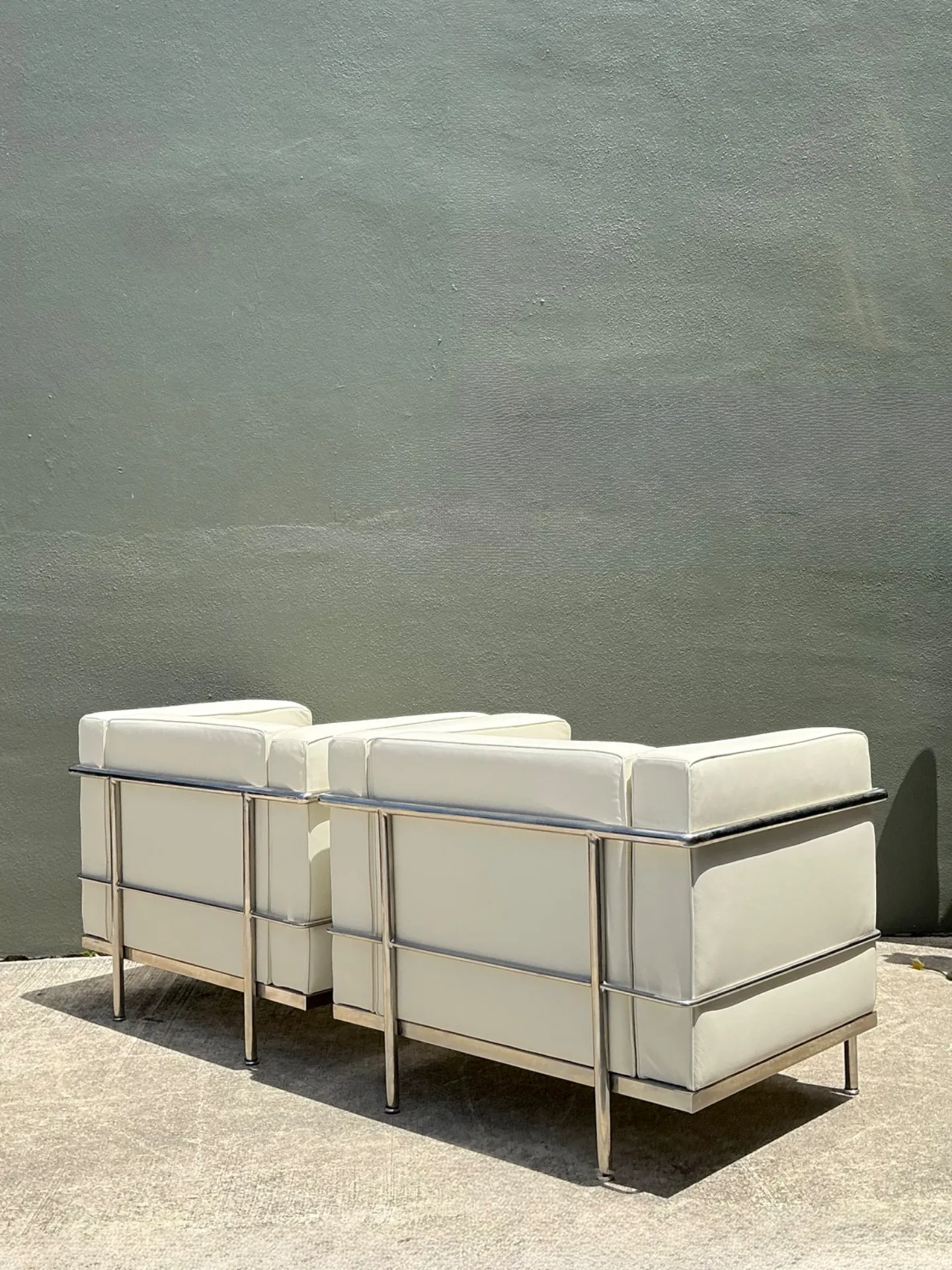 Vintage Chrome Frame Lounge Chairs After Corbusier - A Pair — additional photo 4