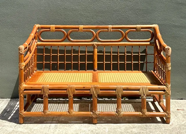 Vintage Loop Rattan Loveseat — additional photo 8