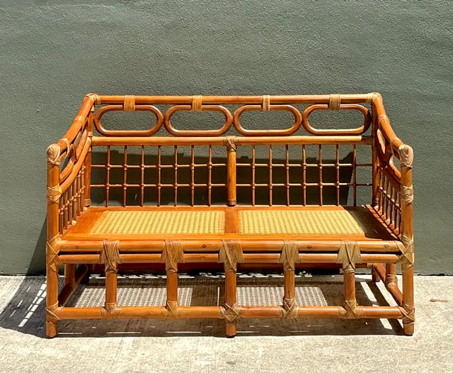Vintage Loop Rattan Loveseat — additional photo 7