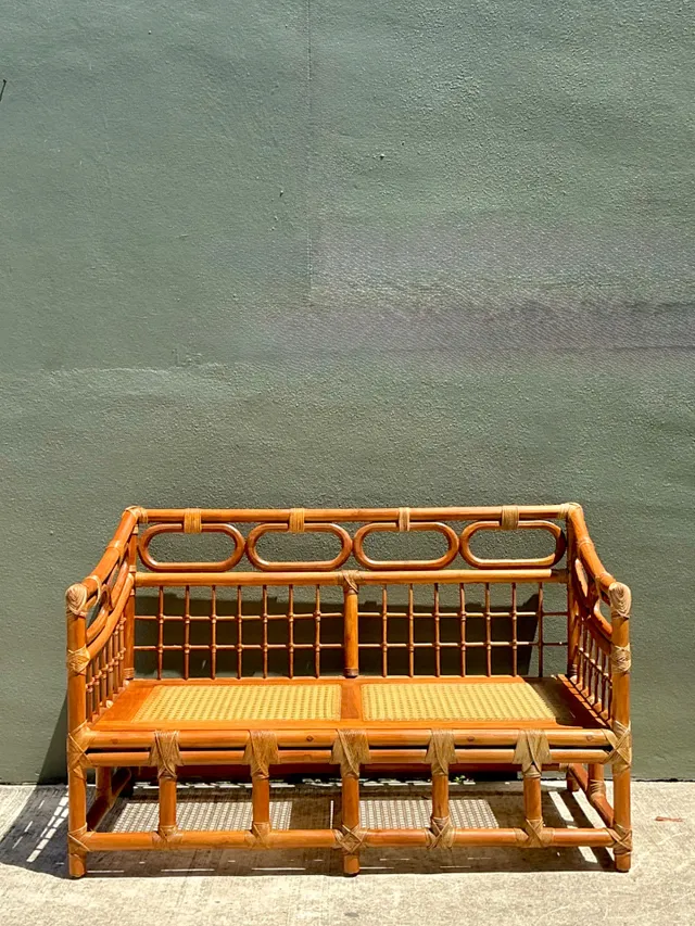 Vintage Loop Rattan Loveseat — additional photo 6