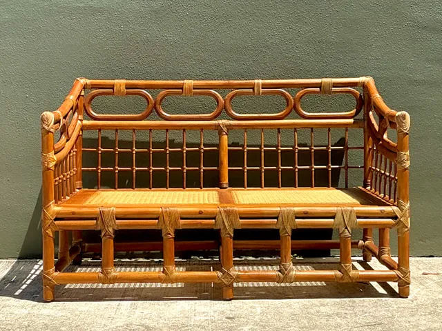 Vintage Loop Rattan Loveseat — additional photo 2
