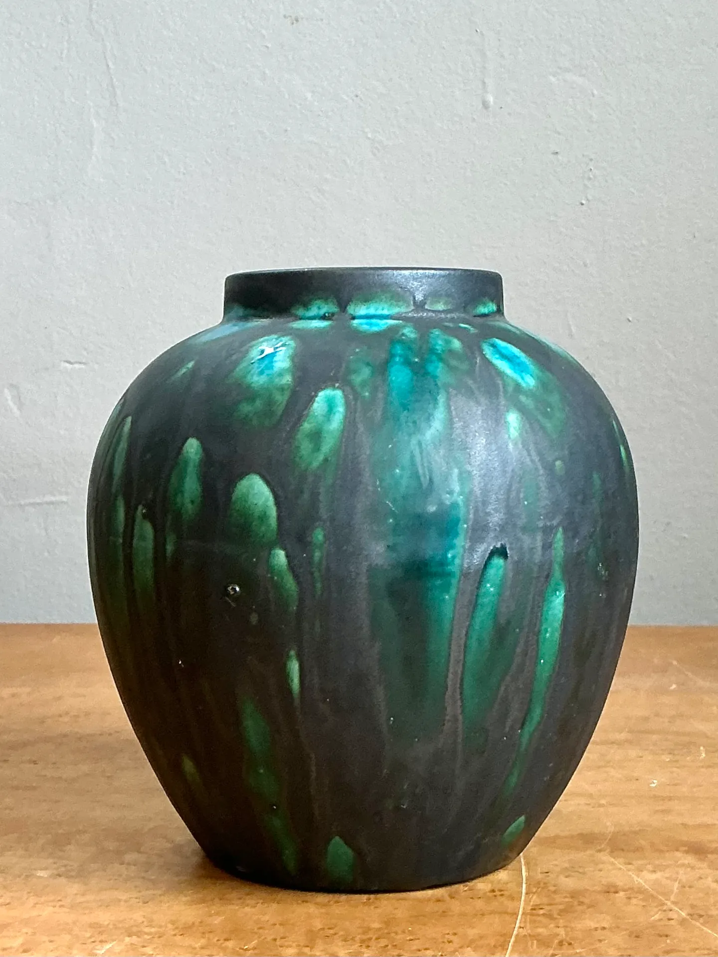 Vintage Drip Glaze Ceramic Vase — additional photo 1