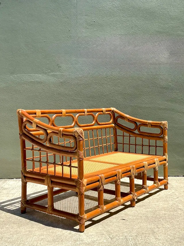 Vintage Loop Rattan Loveseat — additional photo 4