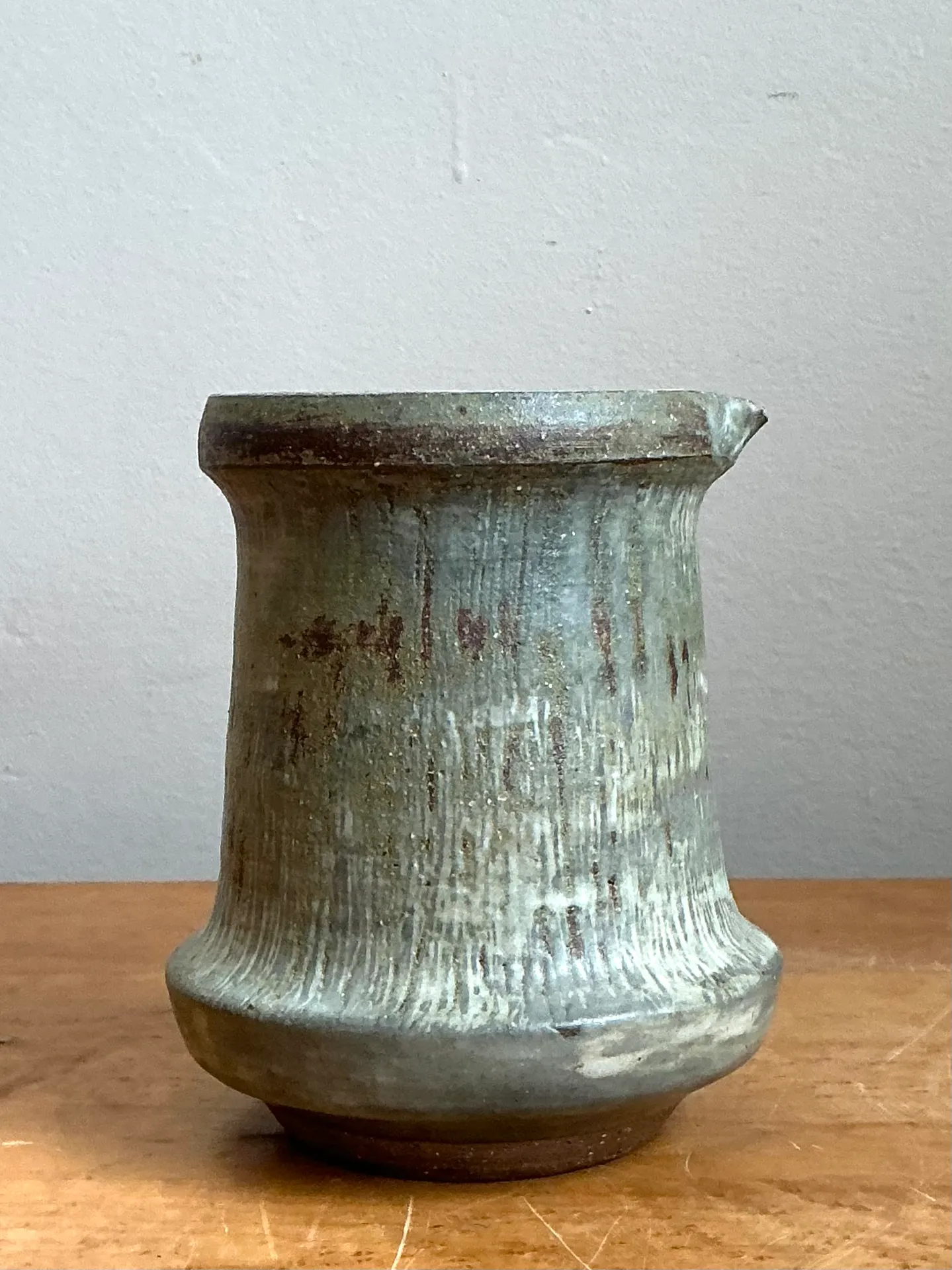 Vintage Drip Glaze Ceramic Pitcher — additional photo 3