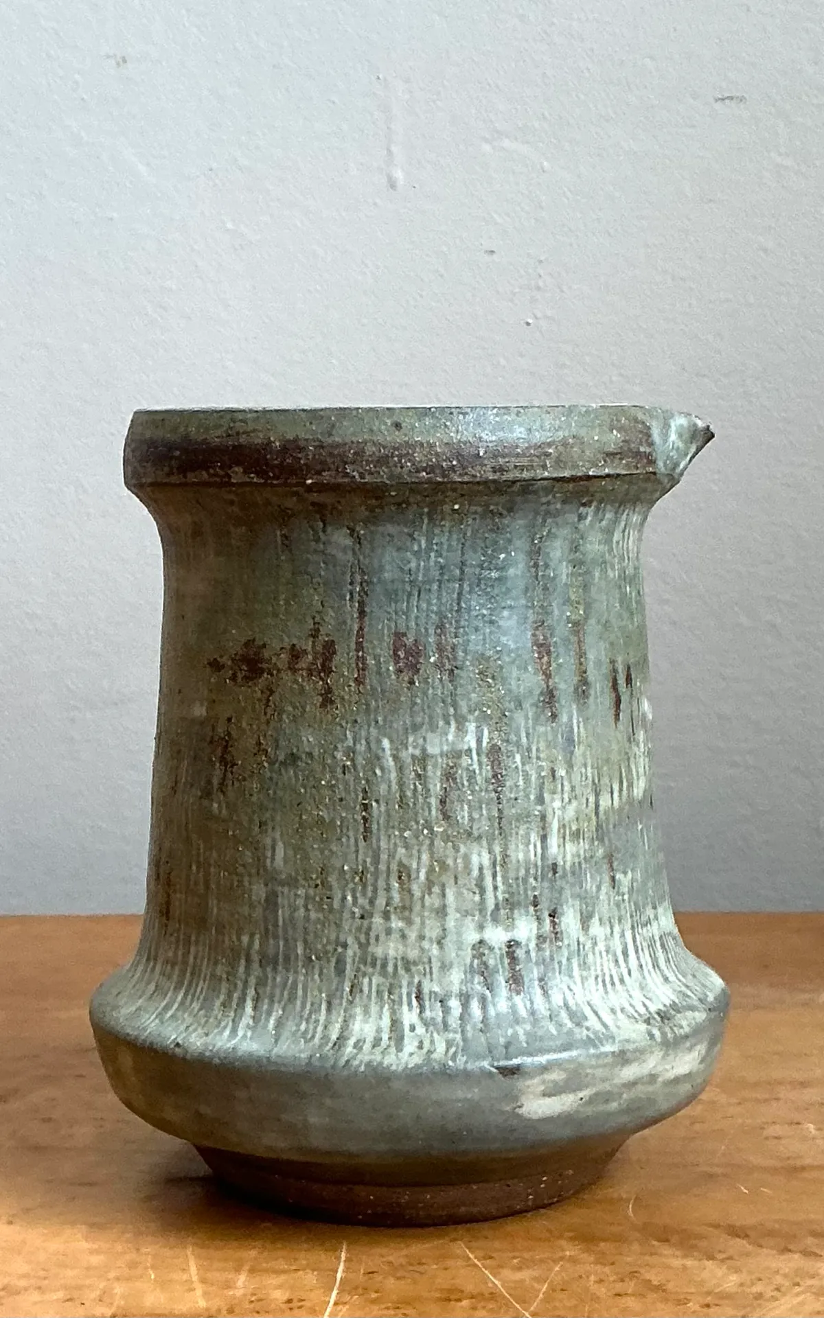 Vintage Drip Glaze Ceramic Pitcher — additional photo 3
