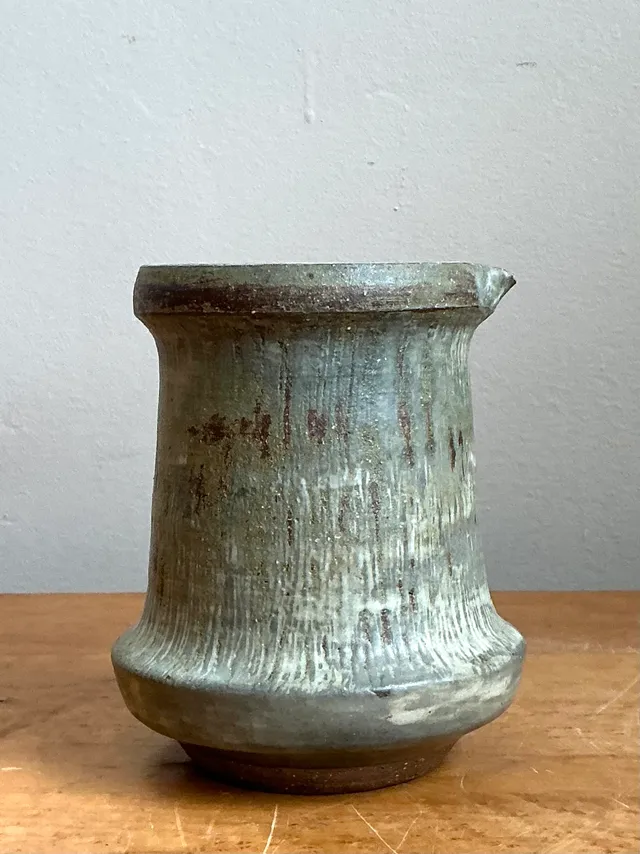 Vintage Drip Glaze Ceramic Pitcher — additional photo 3