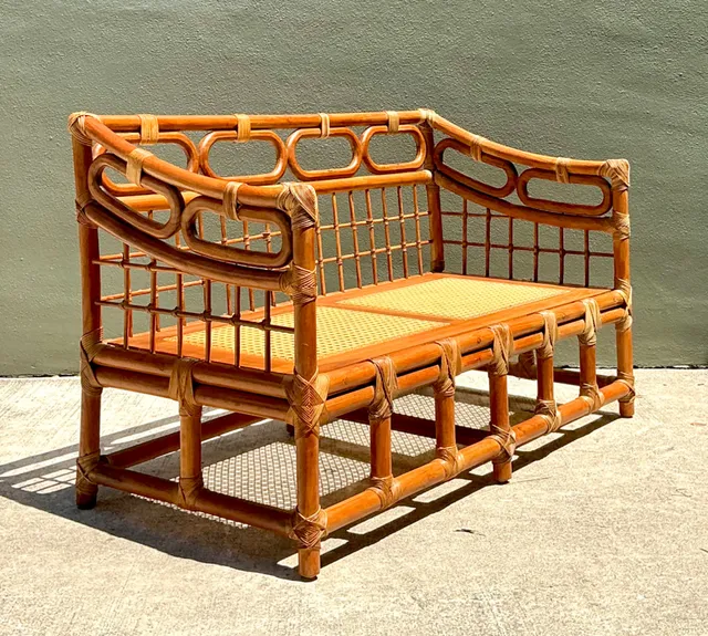 Vintage Loop Rattan Loveseat — additional photo 5