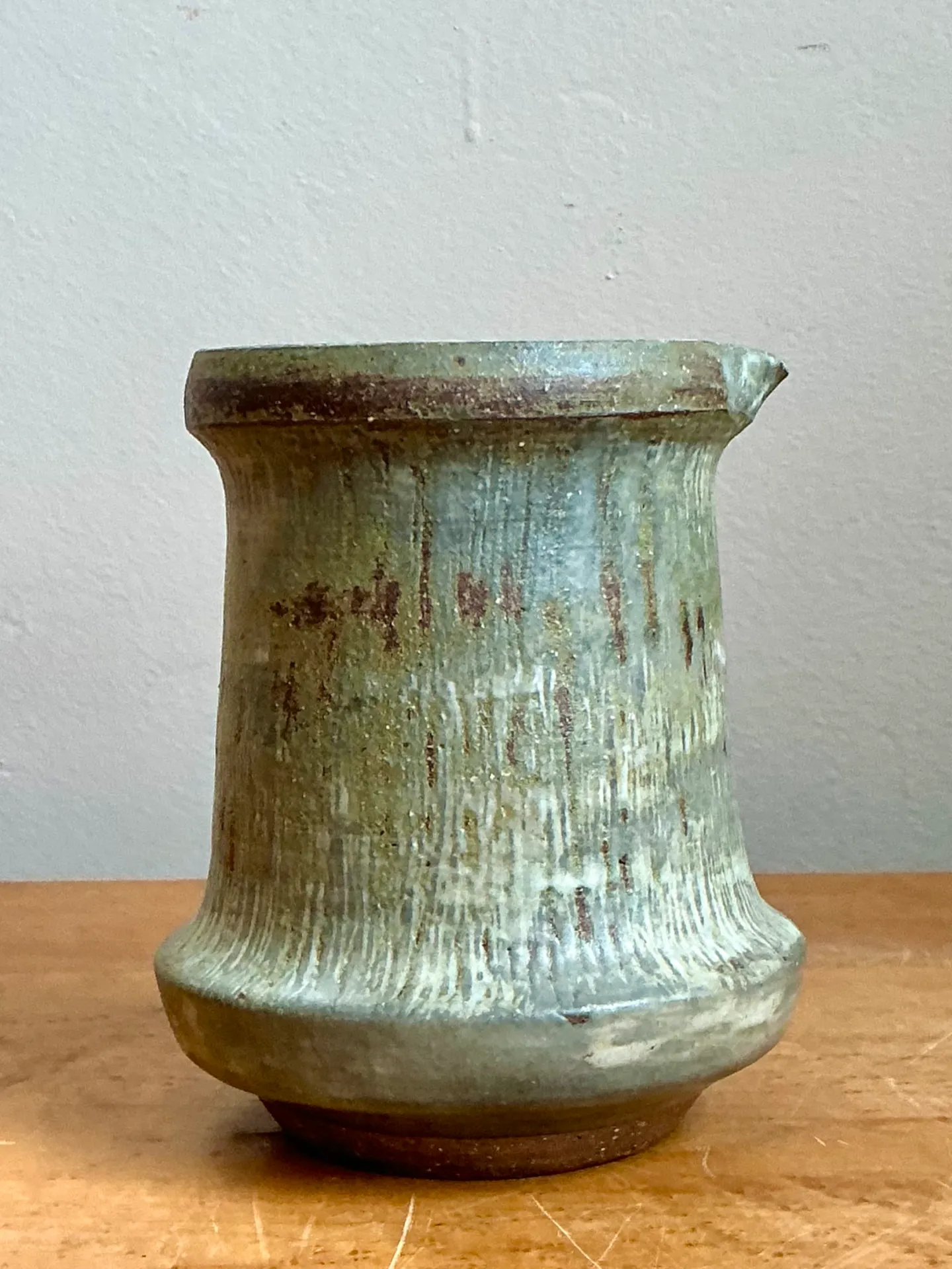 Vintage Drip Glaze Ceramic Pitcher — additional photo 1