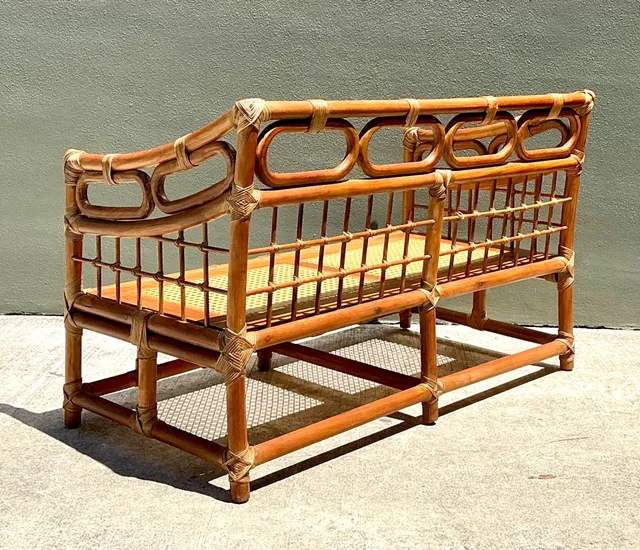 Vintage Loop Rattan Loveseat — additional photo 1